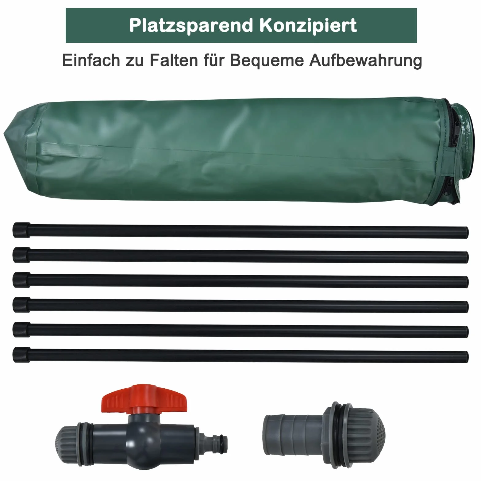COSTWAY 225 l zbiornik na deszczówkę składany PCW 60 x 60 x 80 cm