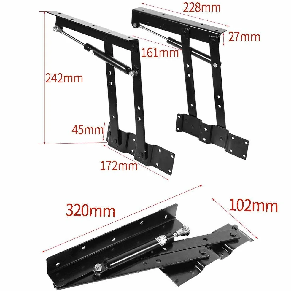 Zawias stolik kawowy 2 sztuki mechanizm podnoszenia górnego stolika kawowego zawias sprężynowy materiał zawias stołu montażowego, wielofunkcyjny pneumatyczny uchwyt windy