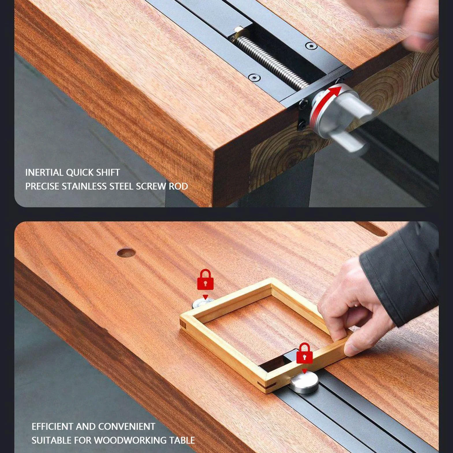 YWBL-WH Imadło Ogonowe do Obróbki Drewna, Skok od 0 do 110 Mm | 12,99 x 2,56 x 1,14 cala, stop aluminium, otwór 20 mm, szybka zmiana biegów, gładkie mocowanie pokrętłem ręcznym, warsztat