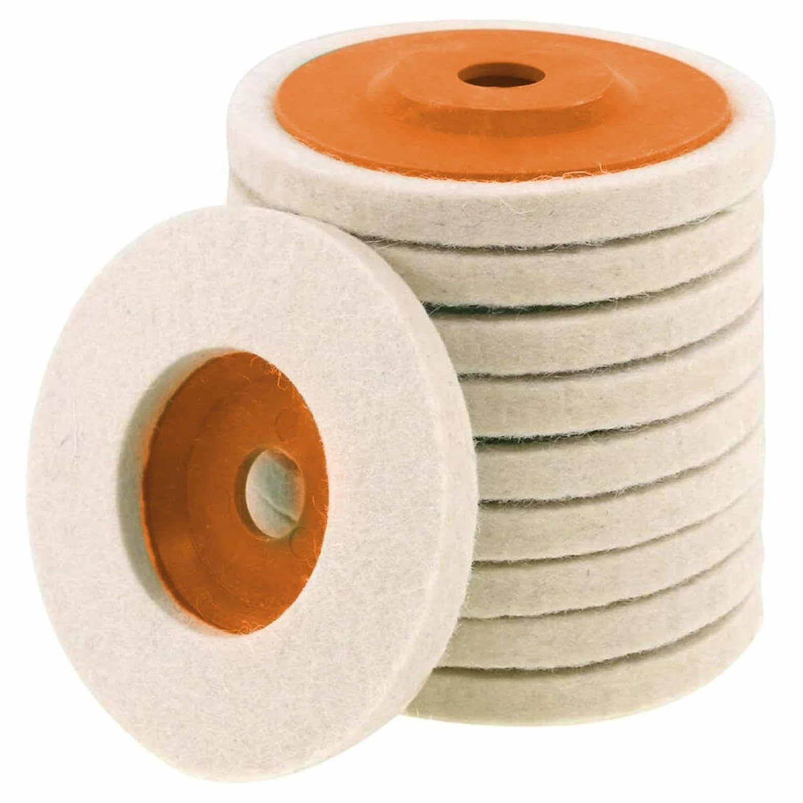 Tarcze Listkowe, Tarcze Polerskie 10 Sztuk Wełnianych Tarcz Polerskich Podkładki Polerskie 100 Mm Szlifierka Kątowa Filcowa Tarcza Polerska/Orange