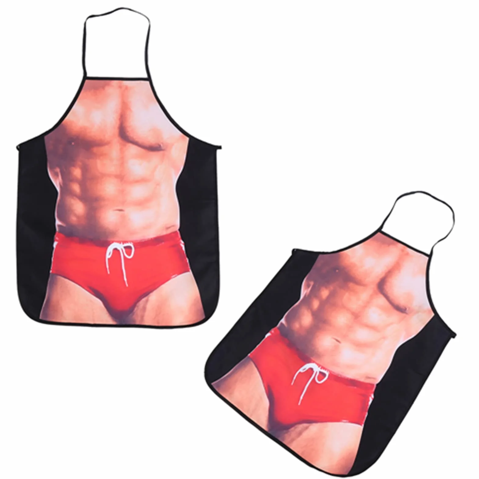 Śmieszne Seksowne Bikini Fartuch 3D Wodoodporny Kuchenny dla Par Siłacz w Bikini