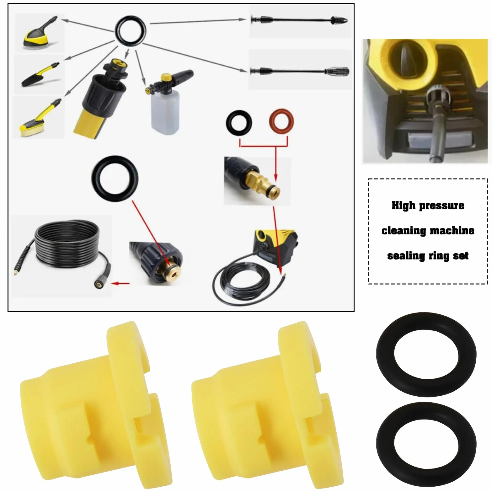 EMSea Zestaw O-ring Kompatybilny z Karcher K2 K4 K5 K6 K7 Myjka Ciśnieniowa