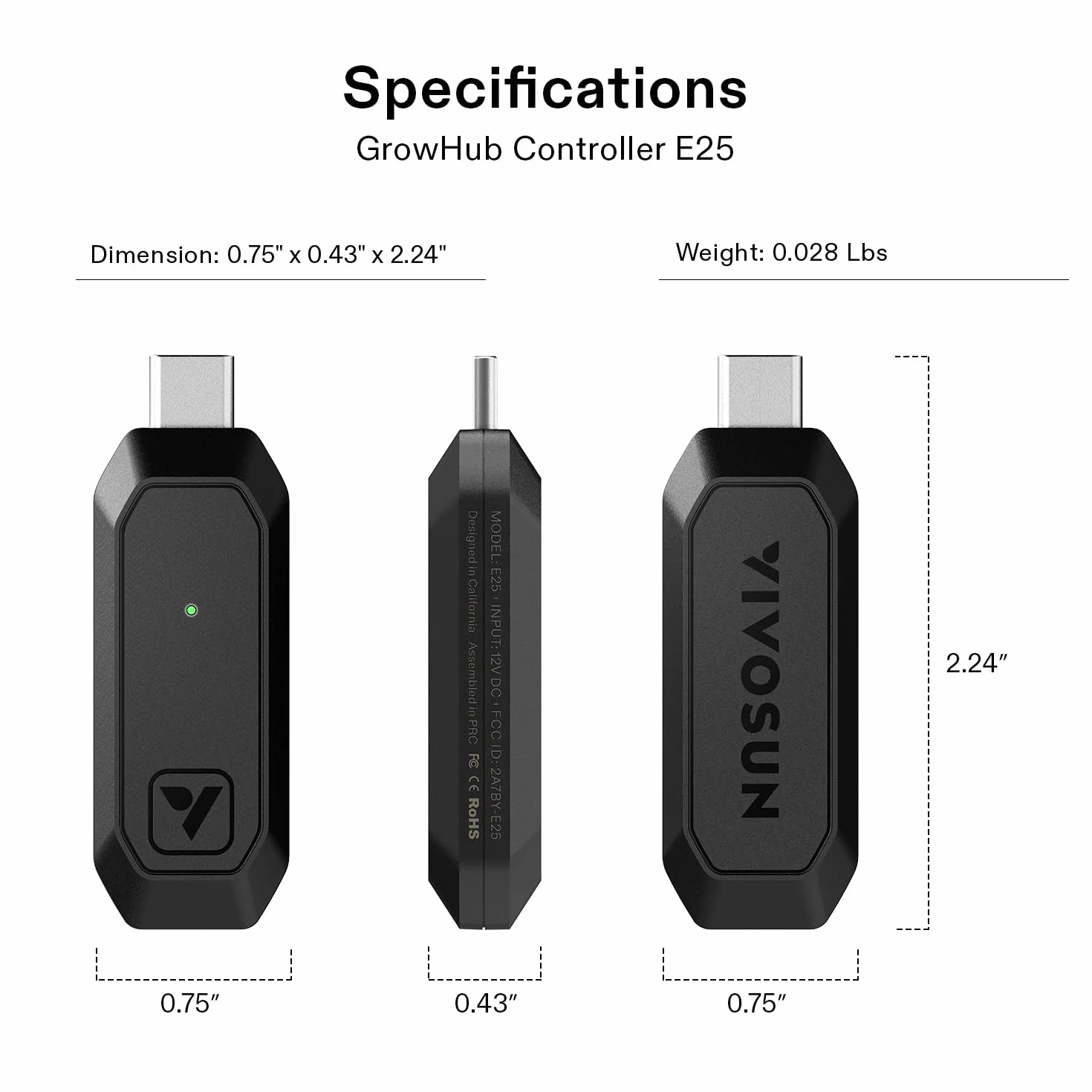 VIVOSUN GrowHub E25 Czarny Sterownik WiFi do oświetlenia i wentylacji SGS Plug and Play