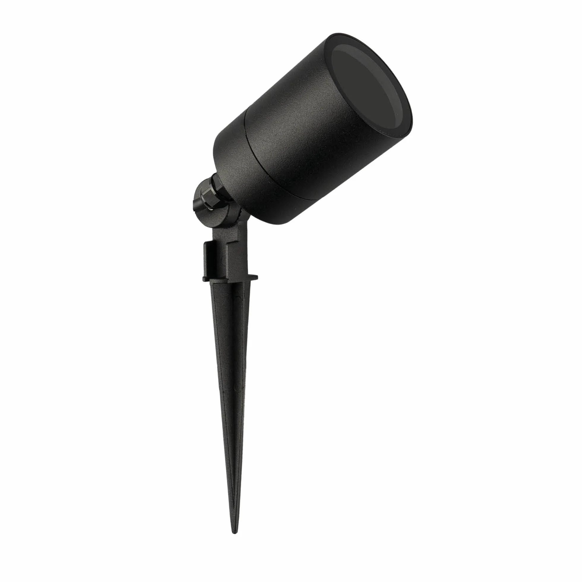 Ledvion - Reflektor LED na podłogę, kolor czarny, aluminium, IP65, mocowanie GU10, kabel 2 m z wtyczką, reflektor LED Pin Spot, reflektor ogrodowy