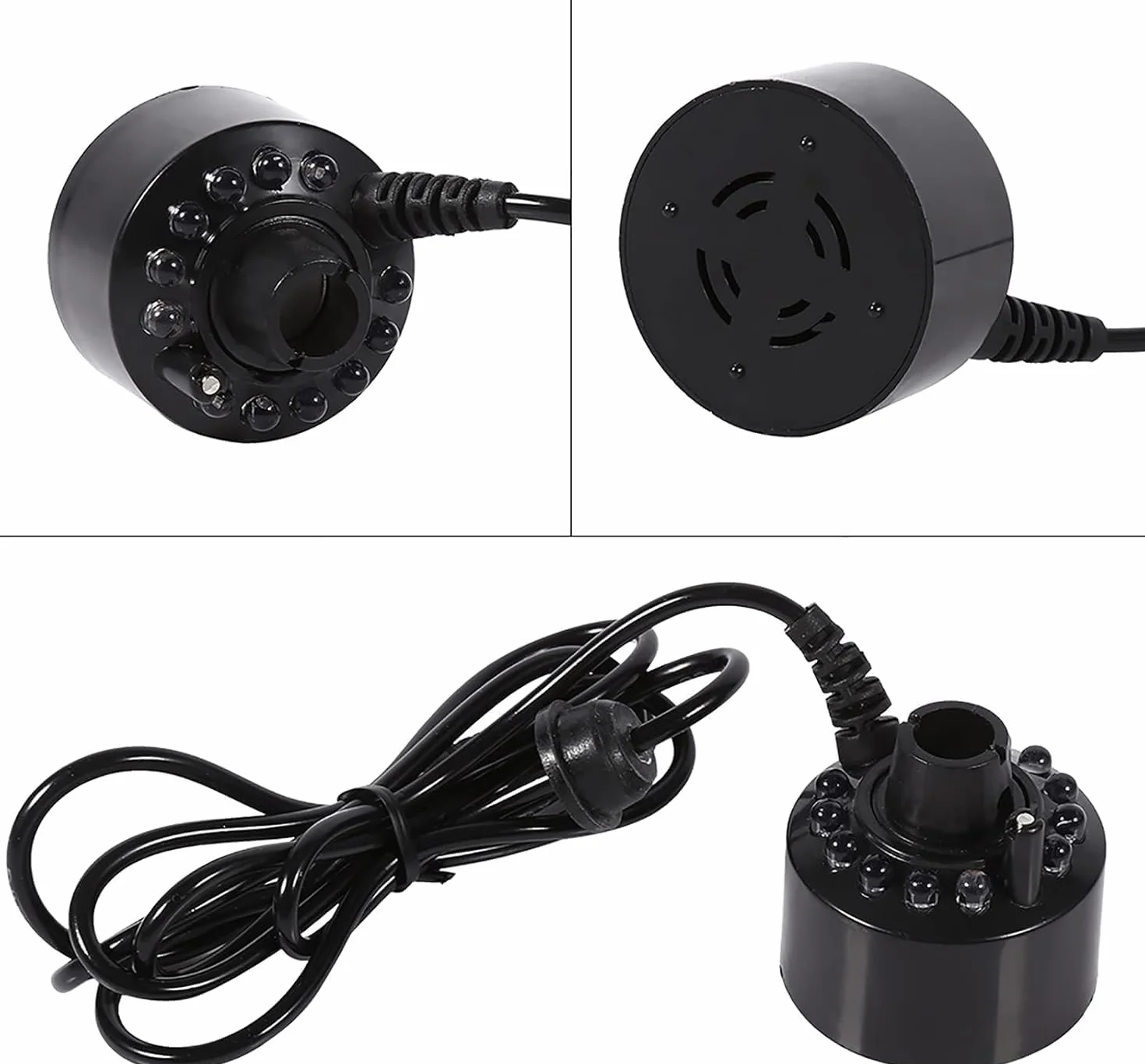 Zerodis Mist Maker 24V Ultradźwiękowy Nawilżacz Mgły z 12 Diodami LED do Stawu Fontanny