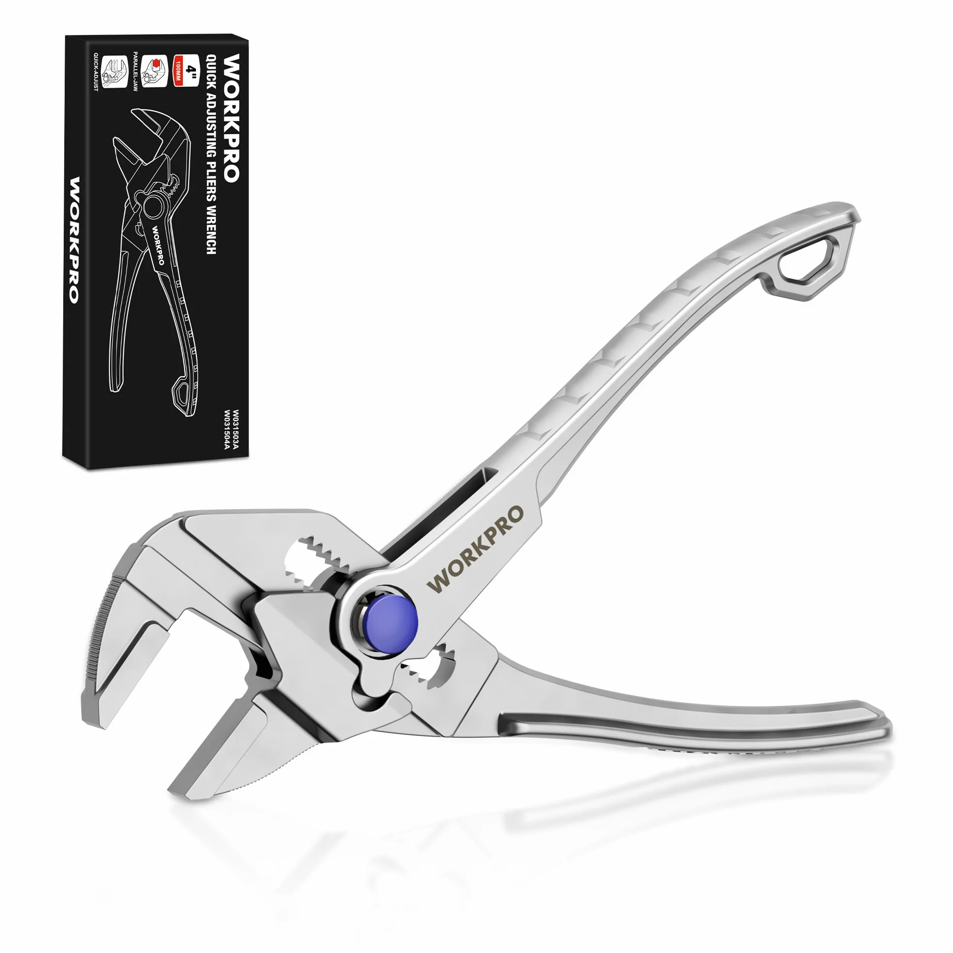 WORKPRO Mini szczypce, 10 cm gładkie szczypce szczękowe, szczypce regulowane ze stali stopowej o wysokiej wytrzymałości z gładkimi równoległymi szczękami, powłoka antykorozyjna, szczypce EDC do