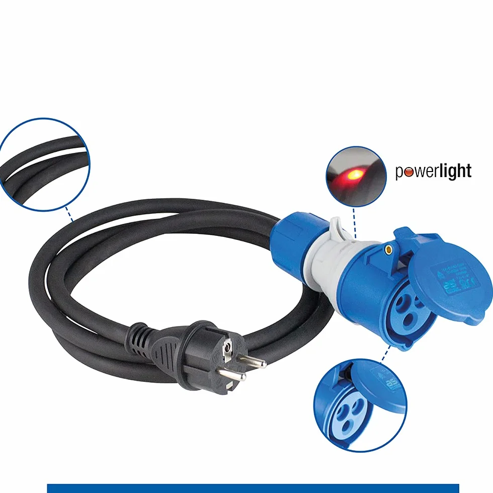 as - Schwabe 61406 CEE Przedłużacz Zasilania 16 A, IP44, Czarny