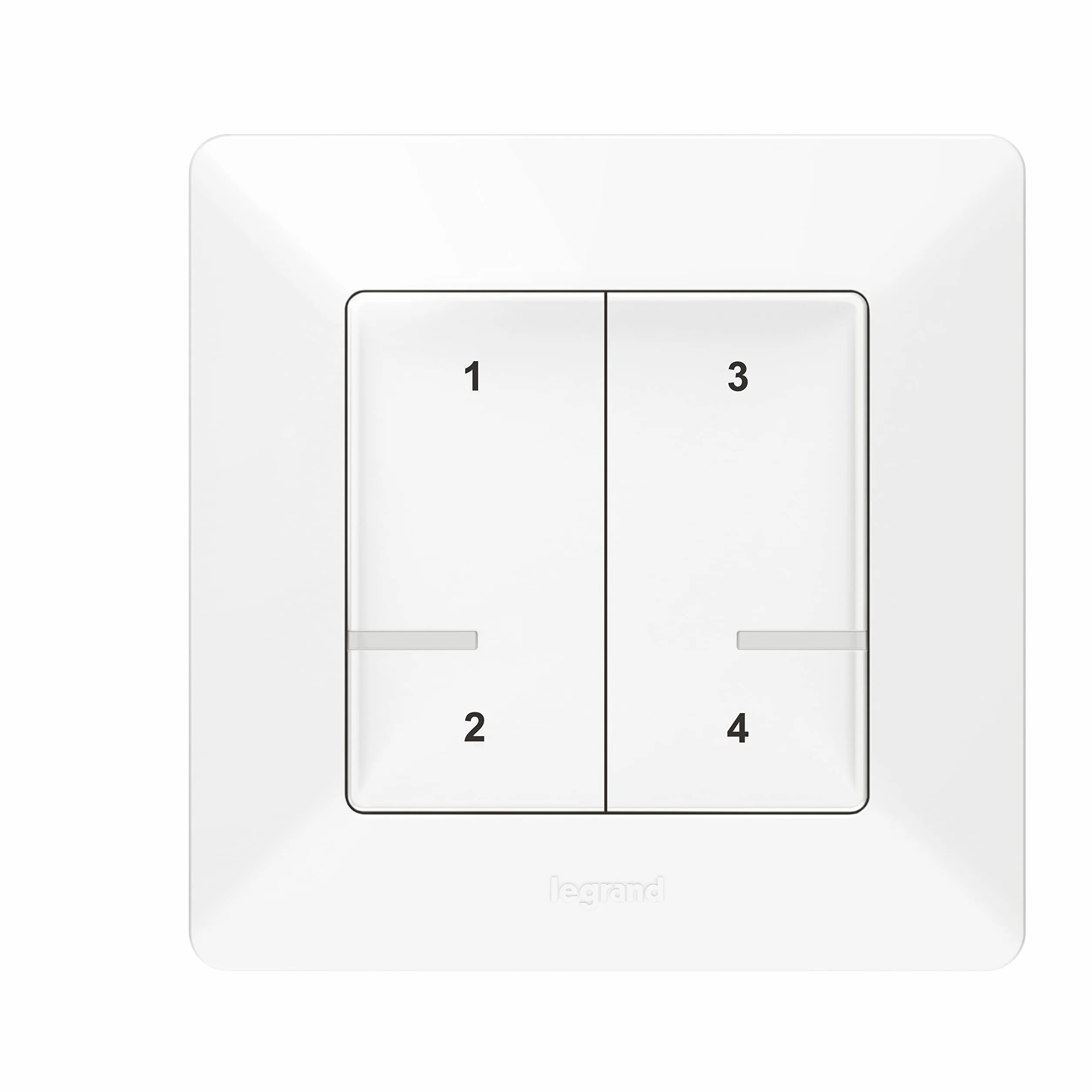 LEGRAND, Valena Life with Netatmo 752168 przełącznik sceny z 4 przyciskami, sterowanie radiowe, sterowanie lokalne lub za pomocą aplikacji lub asystenta głosowego (Alexa, Siri, ..), wskaźnik baterii