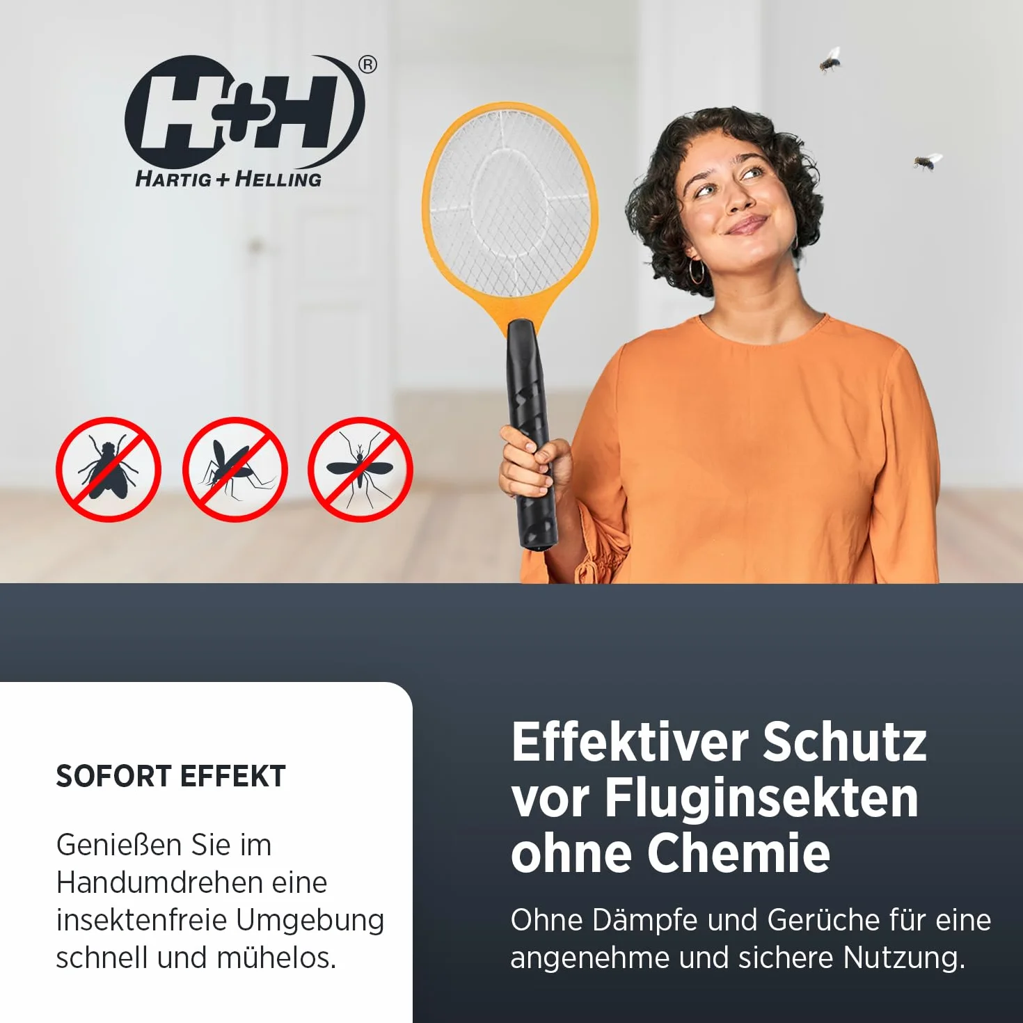 H+H TS 103 owadobójczy, tworzywo sztuczne, zasilanie bateryjne, czarno-żółte, 98770