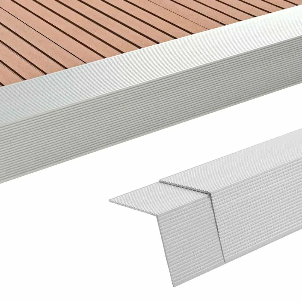 Aluminiowy profil kątowy 170 cm 5 szt. srebrny | Do krawędzi tarasu WPC, ochrona krawędzi, profil L, odporny na warunki atmosferyczne, odporny na korozję
