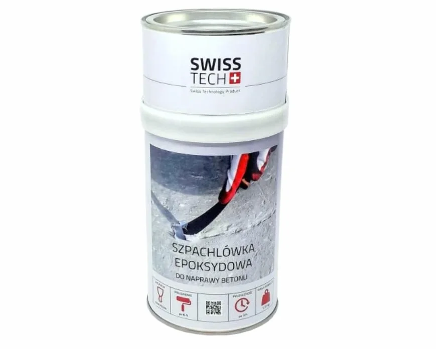 Swiss Tech Szpachla Epoksydowa 2K 1,33 kg A+B – Masa Naprawcza do Betonu, Rys i Ubytków – Tiksotropowa, Szybkowiążąca, Szlifowalna – Do Garażu i Posadzek