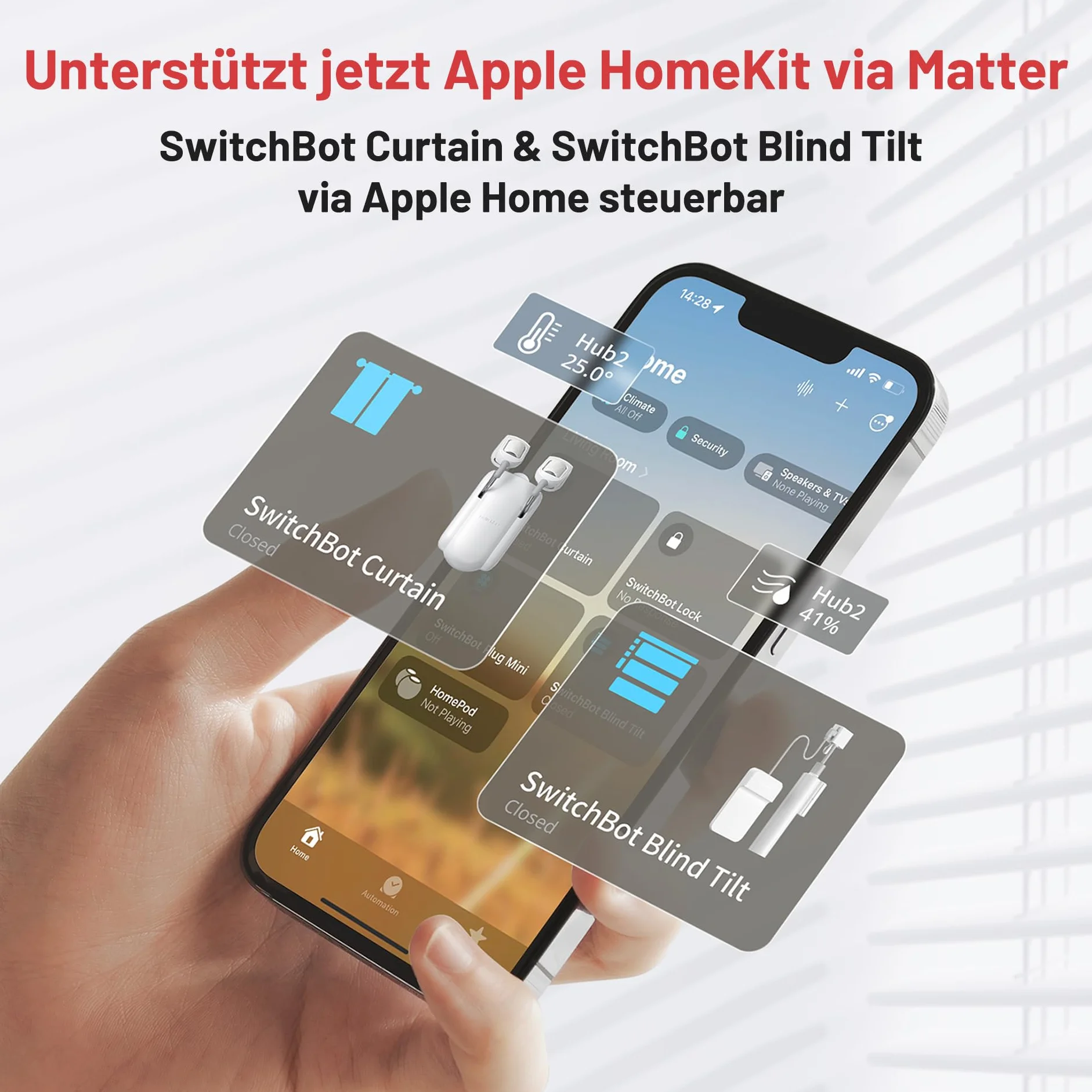 SwitchBot Hub 2, bezprzewodowy termometr higrometr, pilot na podczerwień, łączy SwitchBot z siecią Wi-Fi (2,4 GHz), kompatybilny z Alexa i Google Assistant
