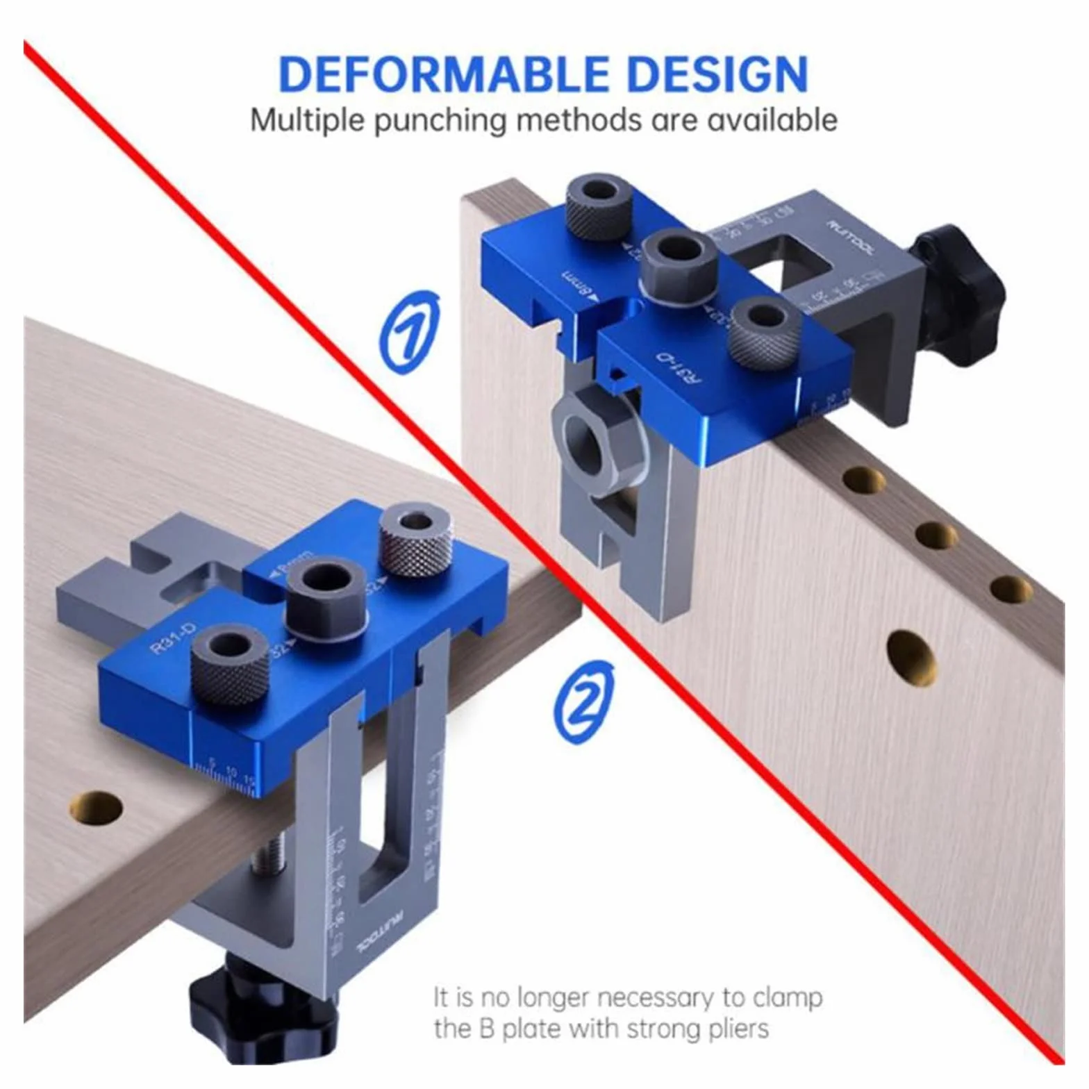 3w1 wiertło do otworów w drewnie pozycjoner przewodnik lokalizator Jig stolarka zestaw do organizacji 6-15mm wiertła Adjustabl stolarstwo narzędzie do majsterkowania(Set B)