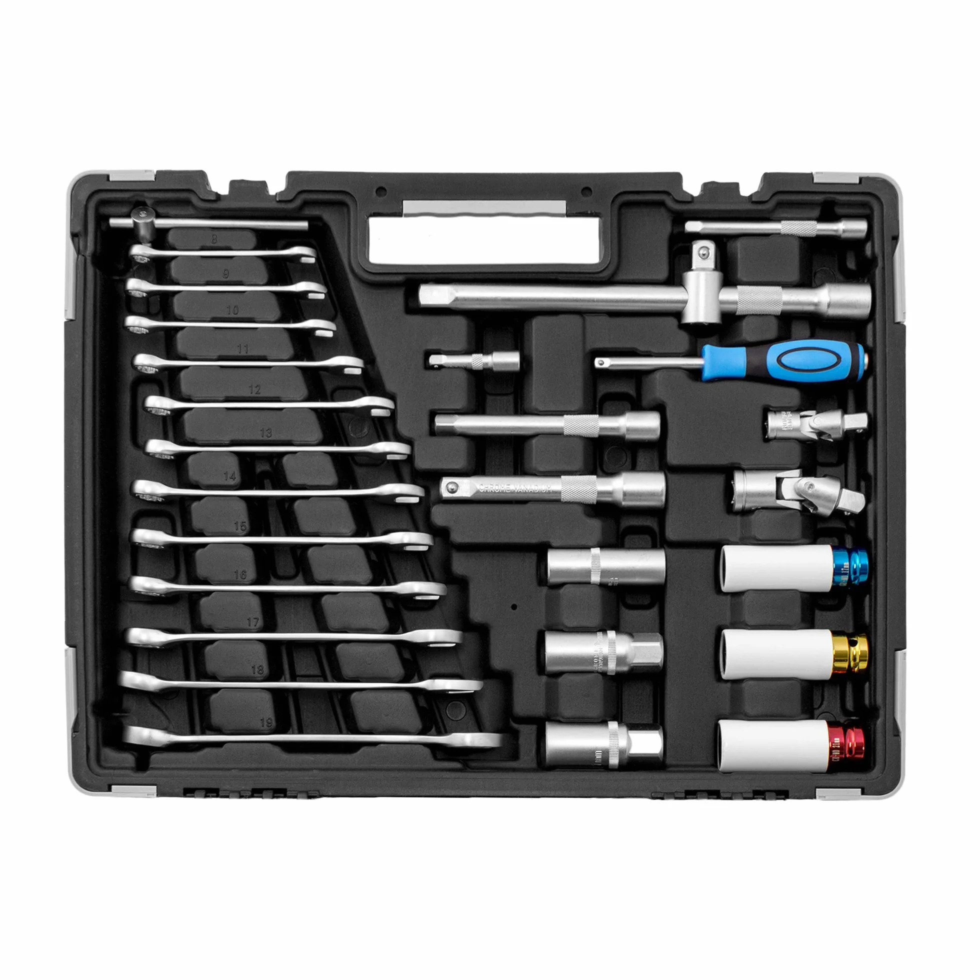 Karcher Zestaw kluczy grzechotkowych 157 sztuk 1/4" + 3/8" + 1/2" chromowo-wanadowy