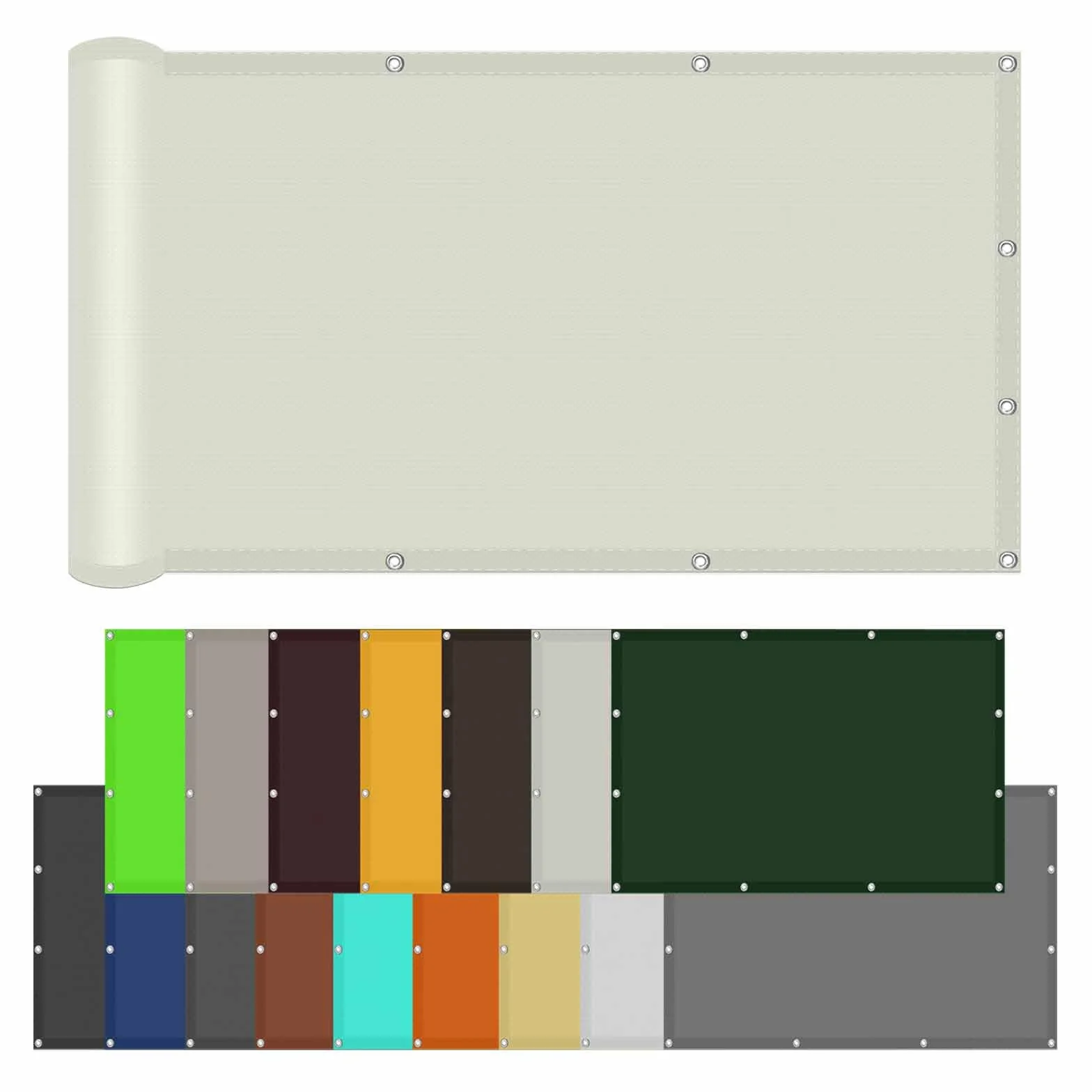 Żagiel Przeciwsłoneczny 180 x 240 cm Prostokątny Wodoodporny Blokujący UV 95% Markiza Darmową Liną złamana biel