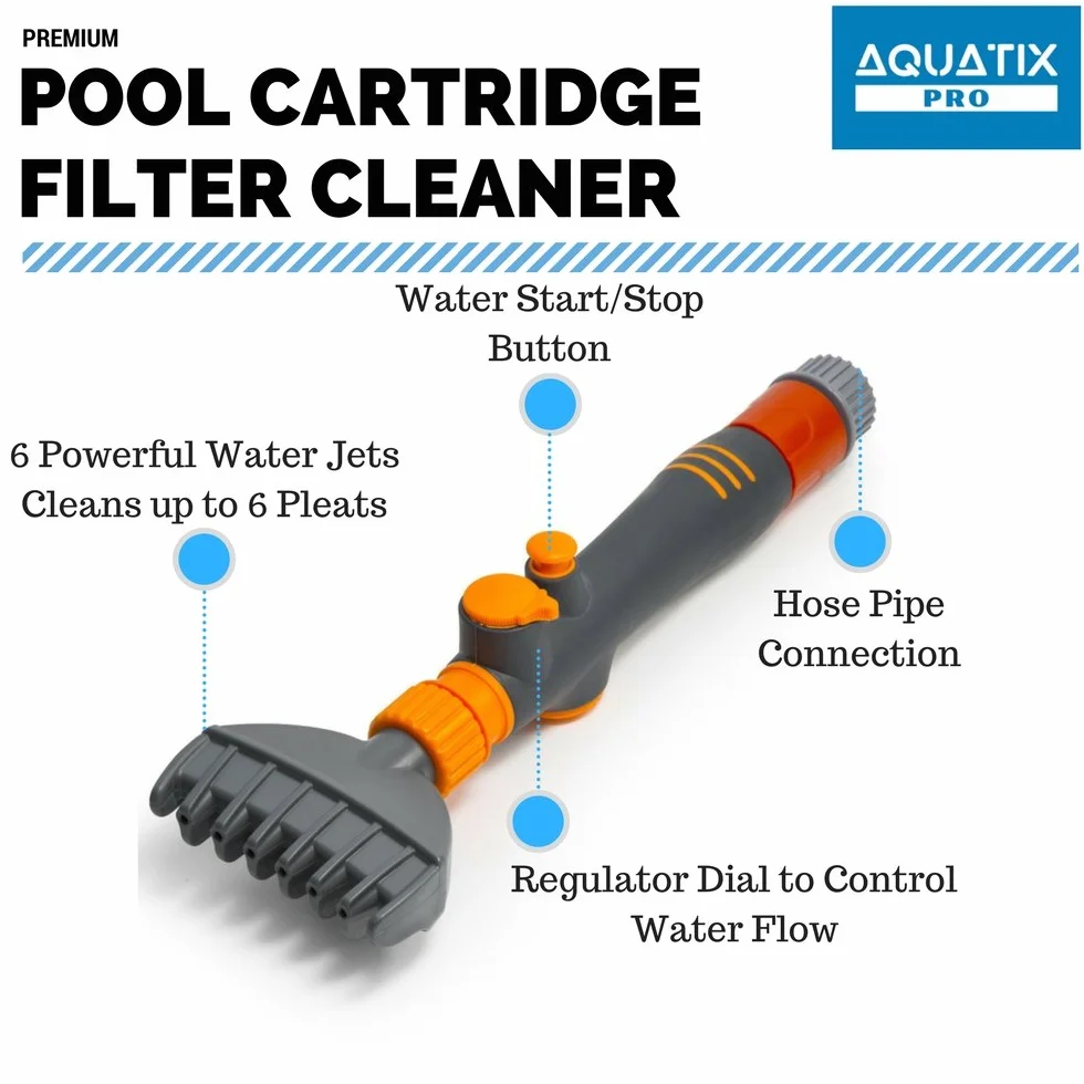 Aquatix Pro Premium środek do czyszczenia wkładów filtrujących do basenu i spa, usuwa zanieczyszczenia i brud z filtrów basenowych w ciągu kilku sekund, wytrzymały i trwały środek do czyszczenia