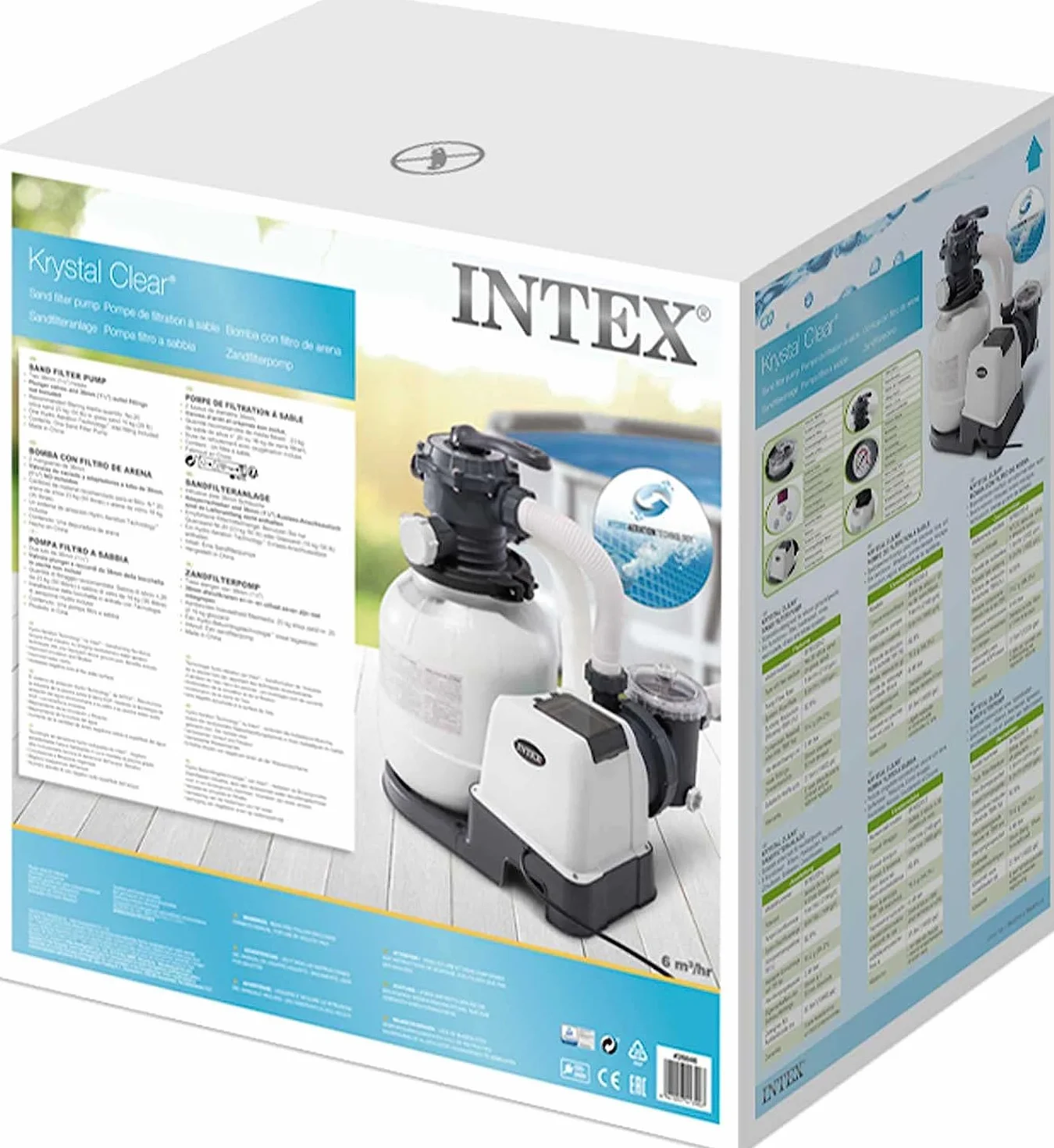 Intex Krystal Clear 26646 Filtr Piaskowy do Basenów 7,9 m³, Biały/Czarny, 220-240 V