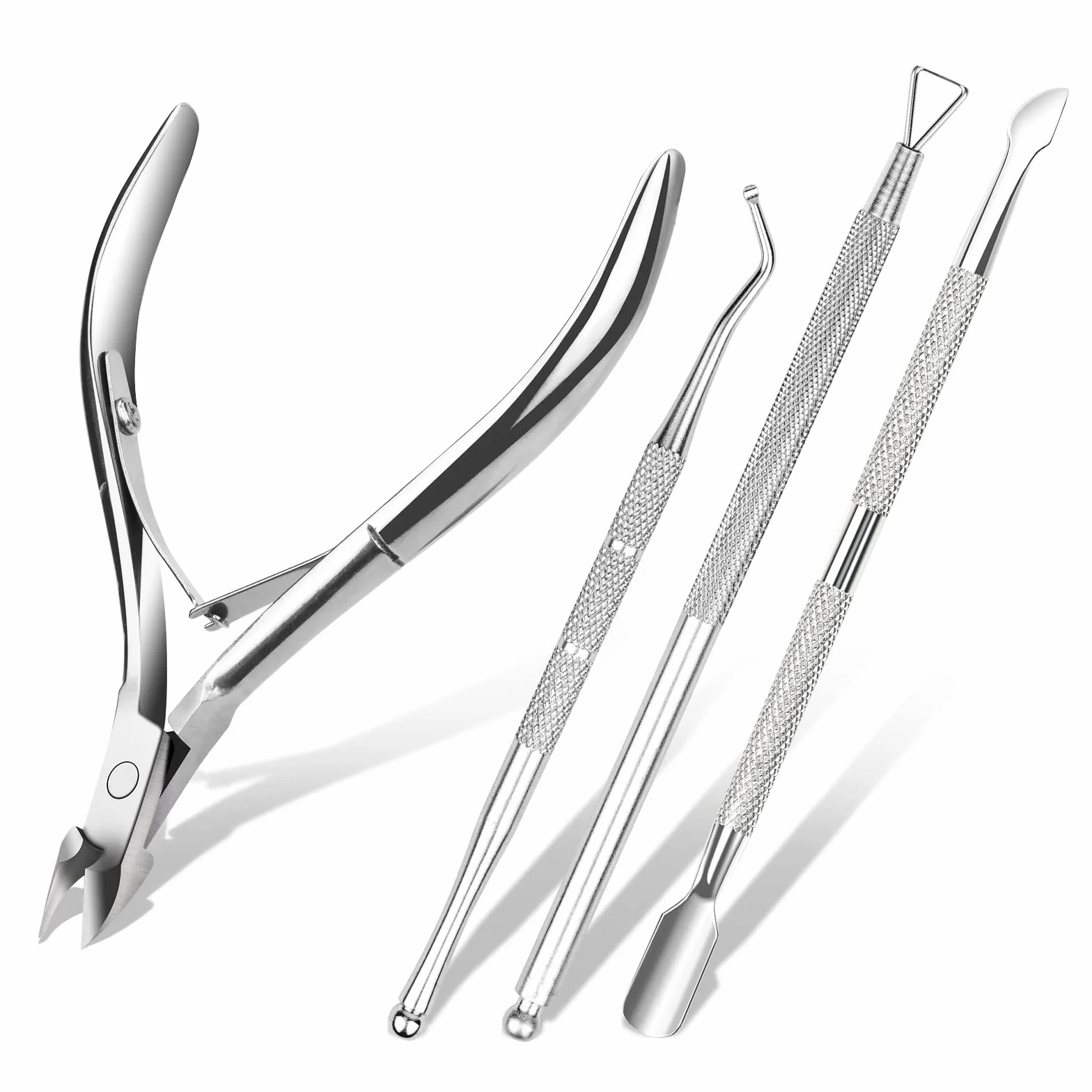 ACWOO Cążki do Skórek, Zestaw 4w1 do Pielęgnacji Skórek z Nożykiem do Skórek, Profesjonalne Narzędzia ze Stali Nierdzewnej do Manicure i Pedicure do Paznokci Rąk i Stóp