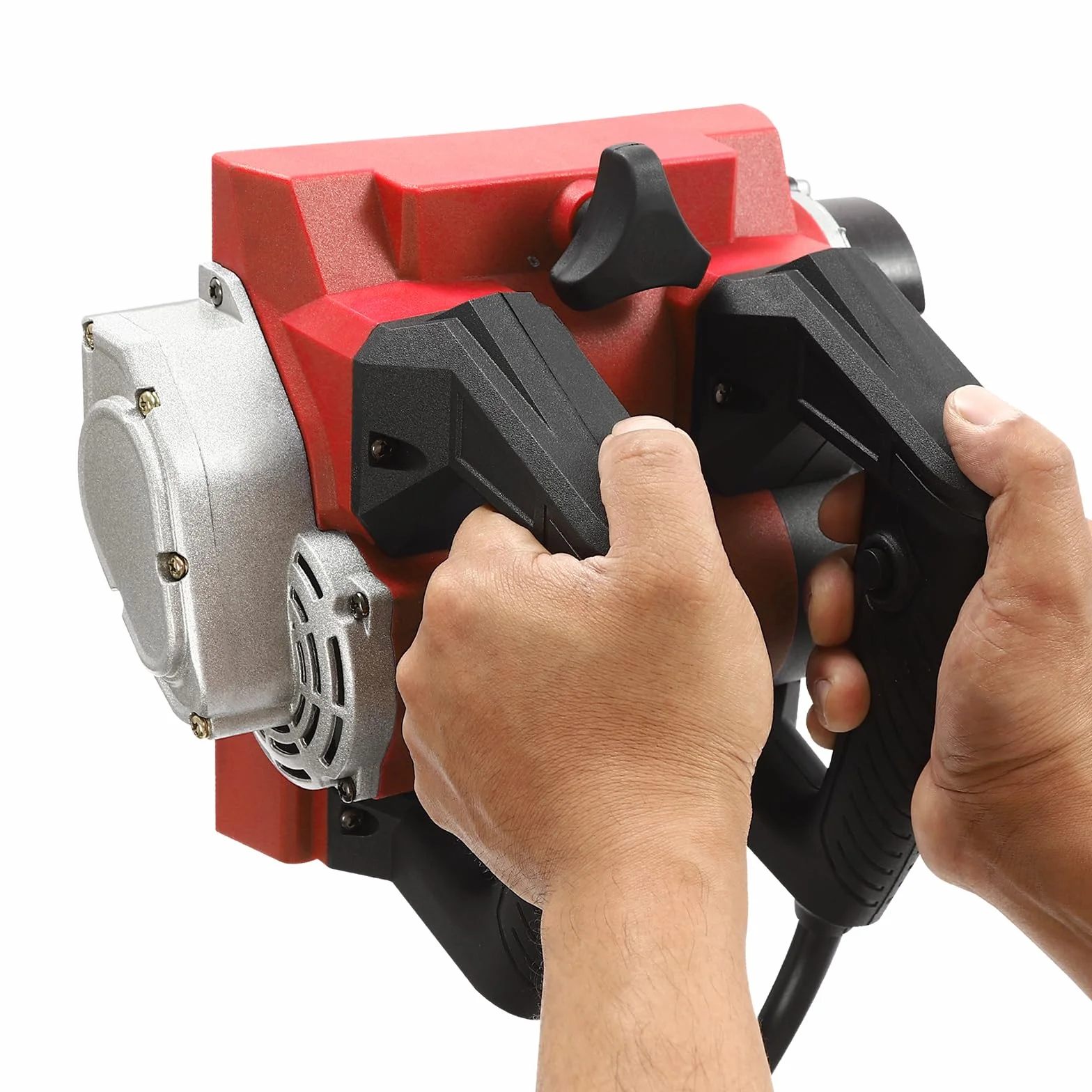 Elektryczna strug ścienny, strug ręczny 1300 W, przenośna, z kablem i torbą do przenoszenia, regulowana głębokość cięcia 1-4 mm, frezarka do betonu (czerwona)