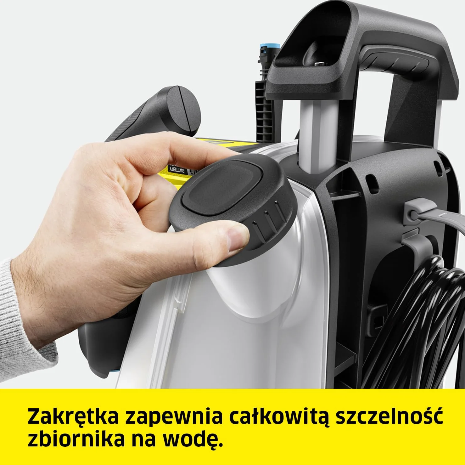 Kärcher zbiornik na wodę WT 12 l, duże koła i aluminiowy teleskopowy uchwyt, szczelna konstrukcja, oryginalny dodatek do myjki terenowej Kärcher OC 6-18