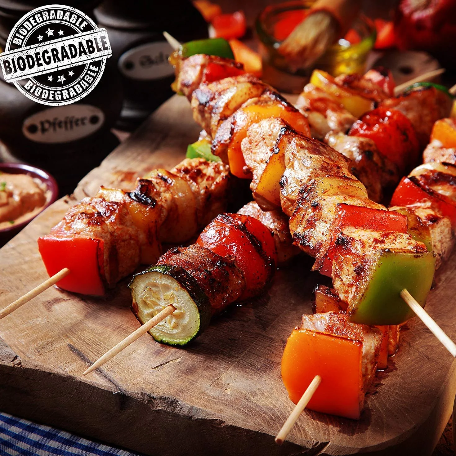 MATANA Bambus Szaszłyki 15cm Drewniany Grill