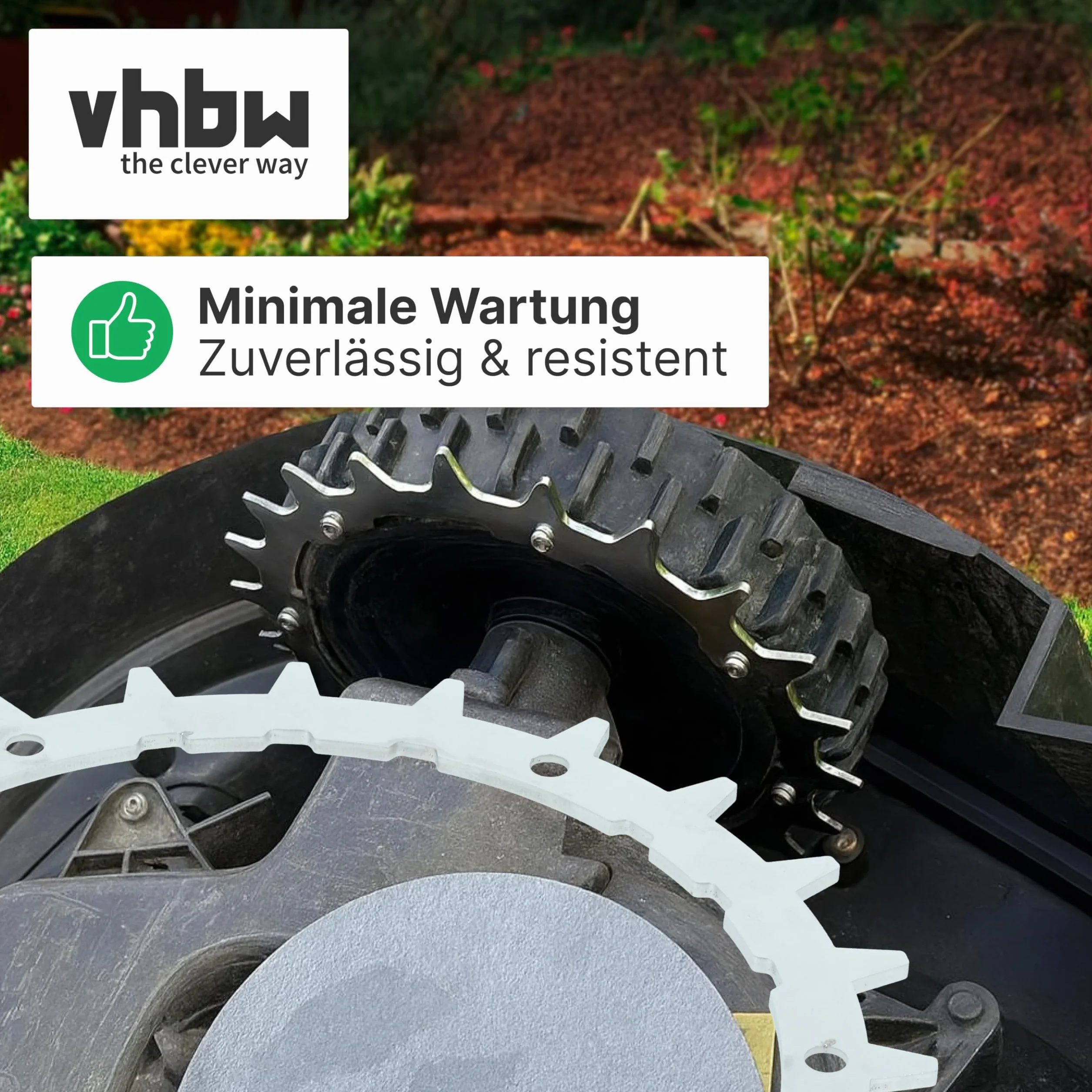 vhbw 2 x koło zębate kompatybilne z Bosch Indego 350, 400, M700, 2021, M+ 700 robot do koszenia trawy, stal nierdzewna, 24 zęby, wraz ze śrubami
