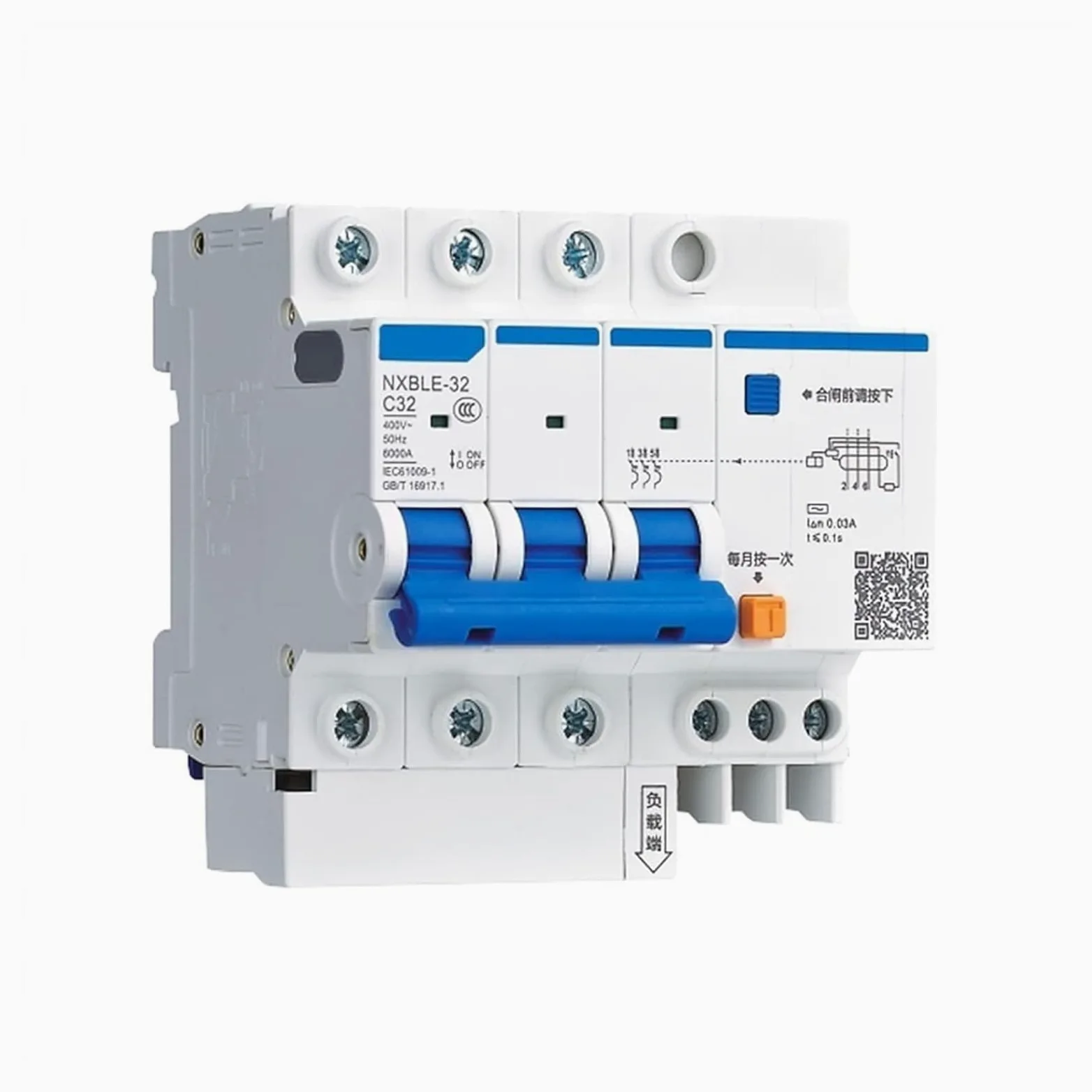 Wyłącznik automatyczny AC230/400V NXBLE32/63/125C typ przeciążenia zwarcie 25 32 40 50 63 80 100 A prąd resztkowy działanie 1 szt. kolor: 1P N rozmiar: NXB (1P N, NXBLE-63 C20)