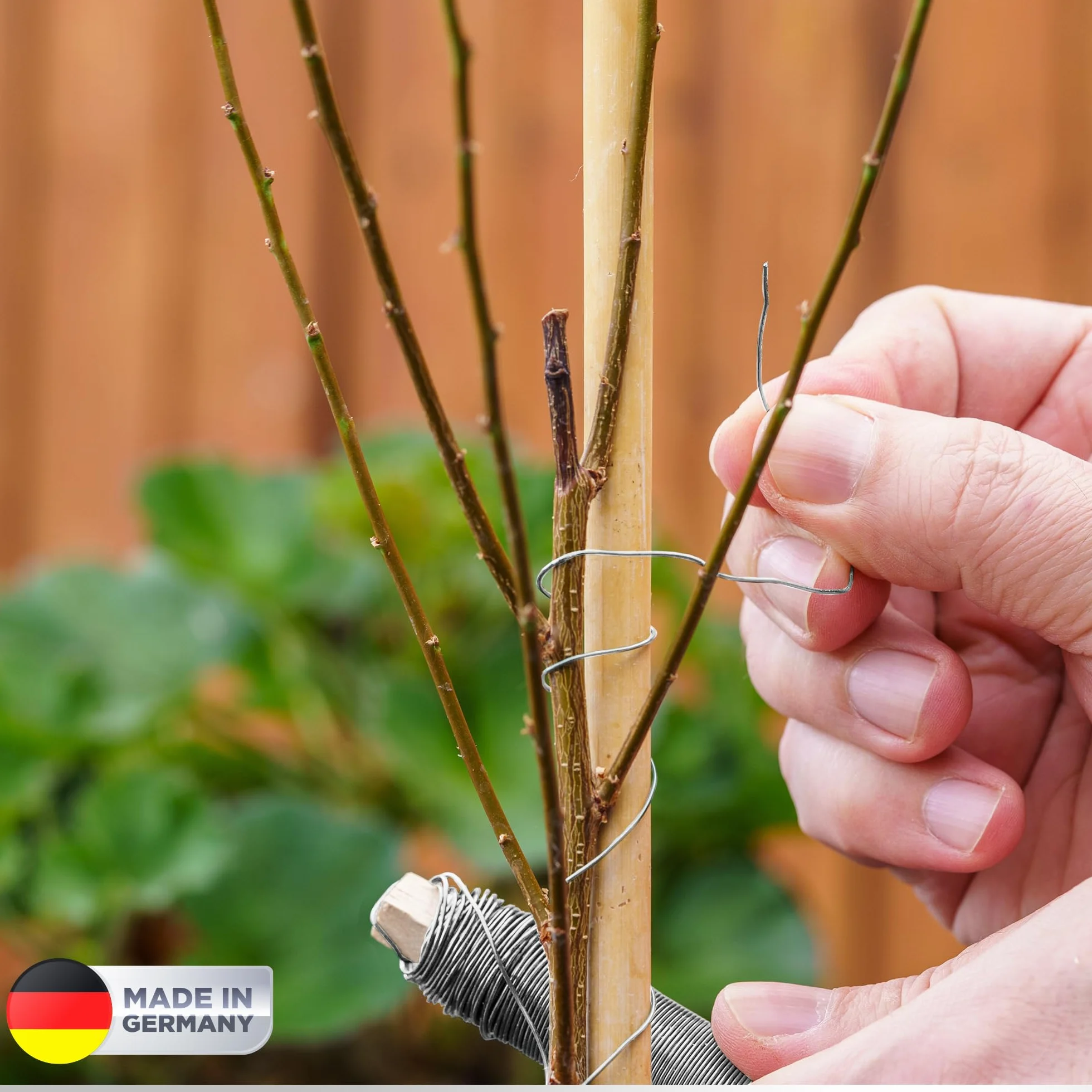 ECENCE 4x Ocynkowany drucik florystyczny, 0,65mm drut nawijany luźno na drewnianej szpuli, drut ogrodniczy do mocowania kwiatów i roślin, drut ogrodniczy wiązałkowy 35m
