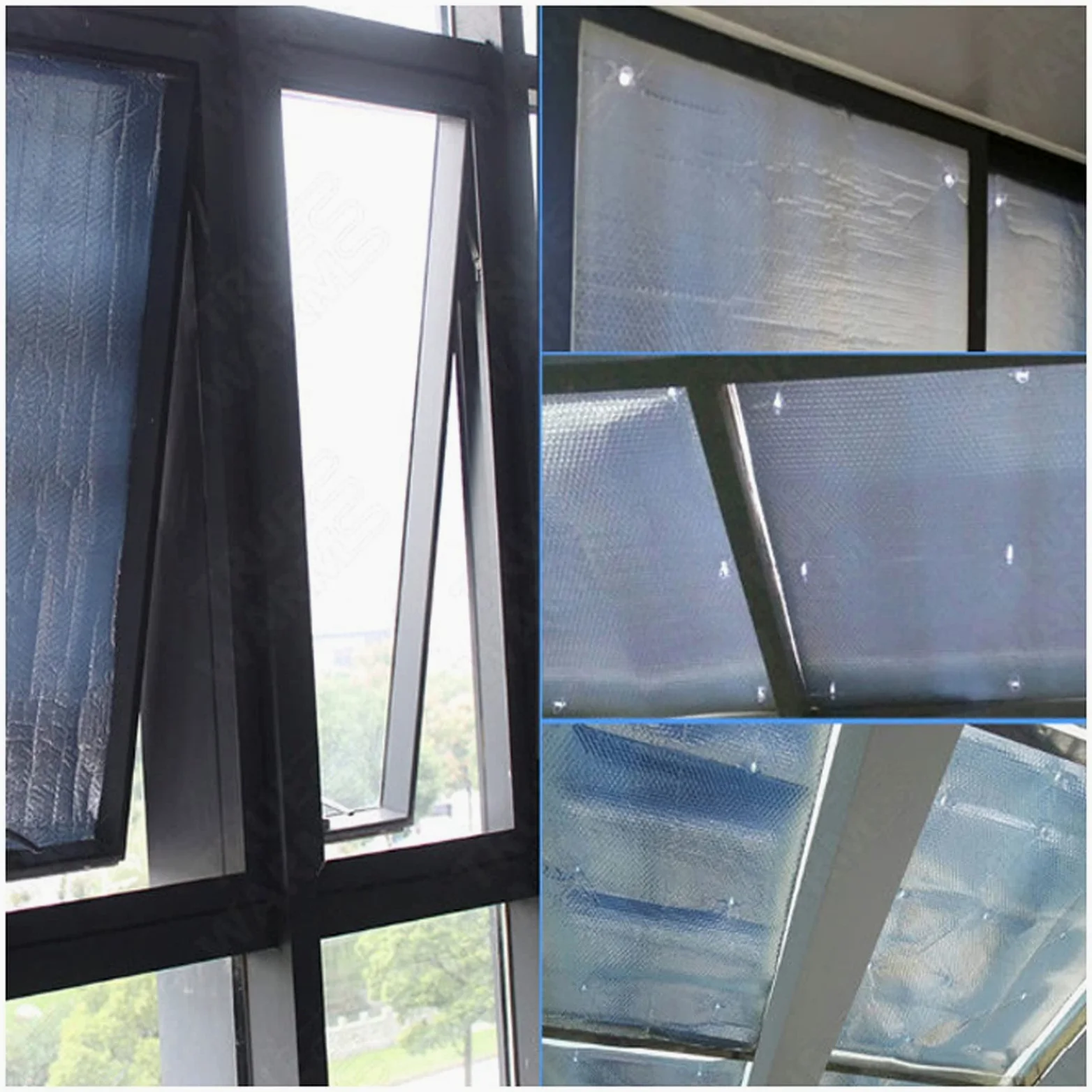 Dwuwarstwowa aluminiowa folia bąbelkowa, rolka izolacyjna, samoprzylepna płyta odblaskowa, do szopy, drzwi garażowych, rozmiar 1 x 4 m, oszczędność energii i wodoodporność