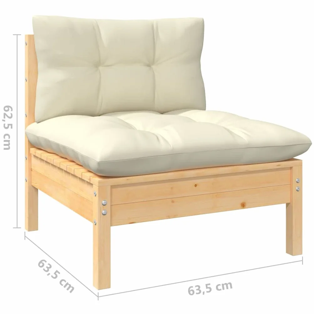 vidaXL 3-osobowa sofa ogrodowa z poduszkami, drewno sosnowe