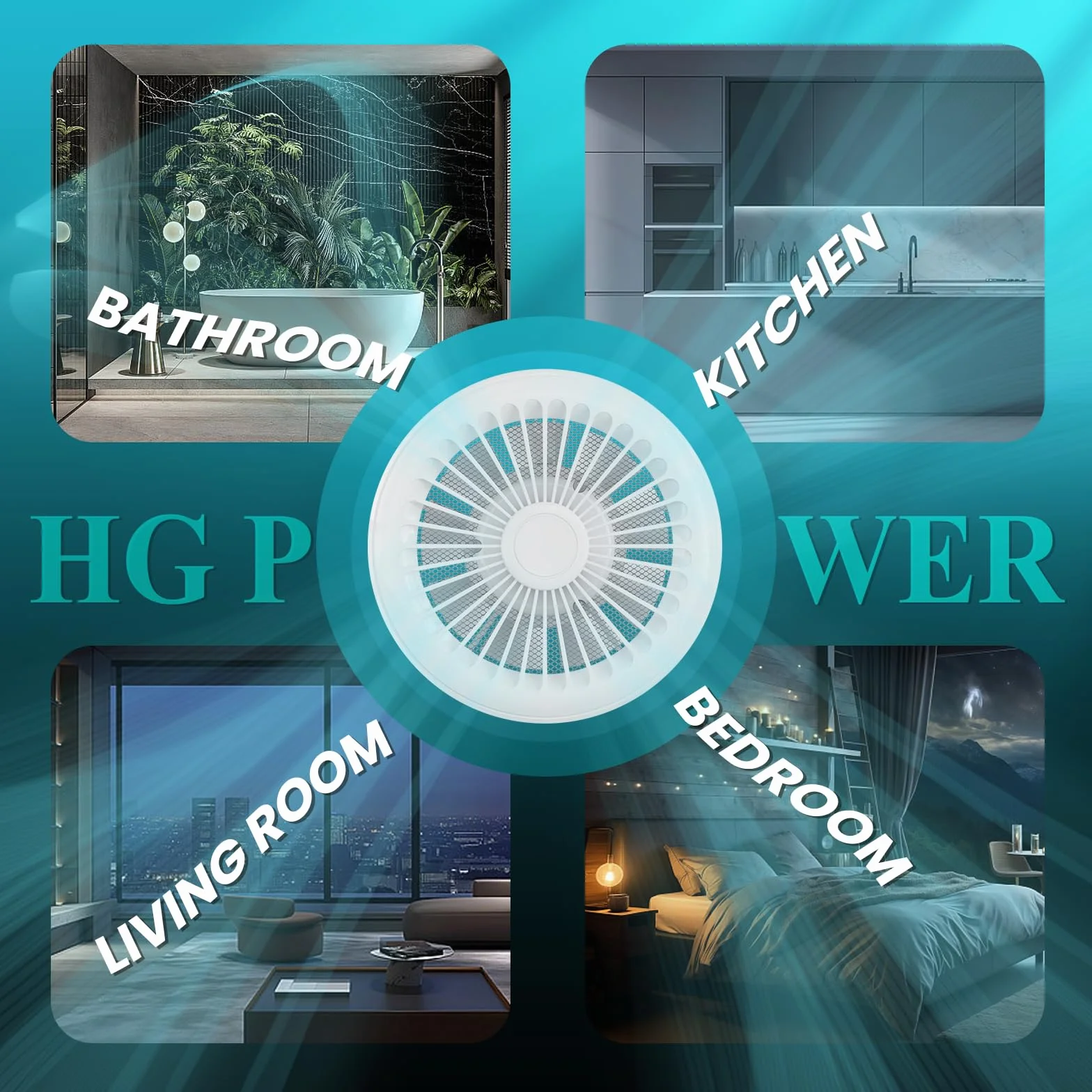 HG Power 150 mm 2-kierunkowy wentylator wyciągowy z pilotem 3-biegowy cichy wentylator z funkcją pamięci do łazienki, kuchni, garażu, piwnicy, wydechu i wejścia Ventilati