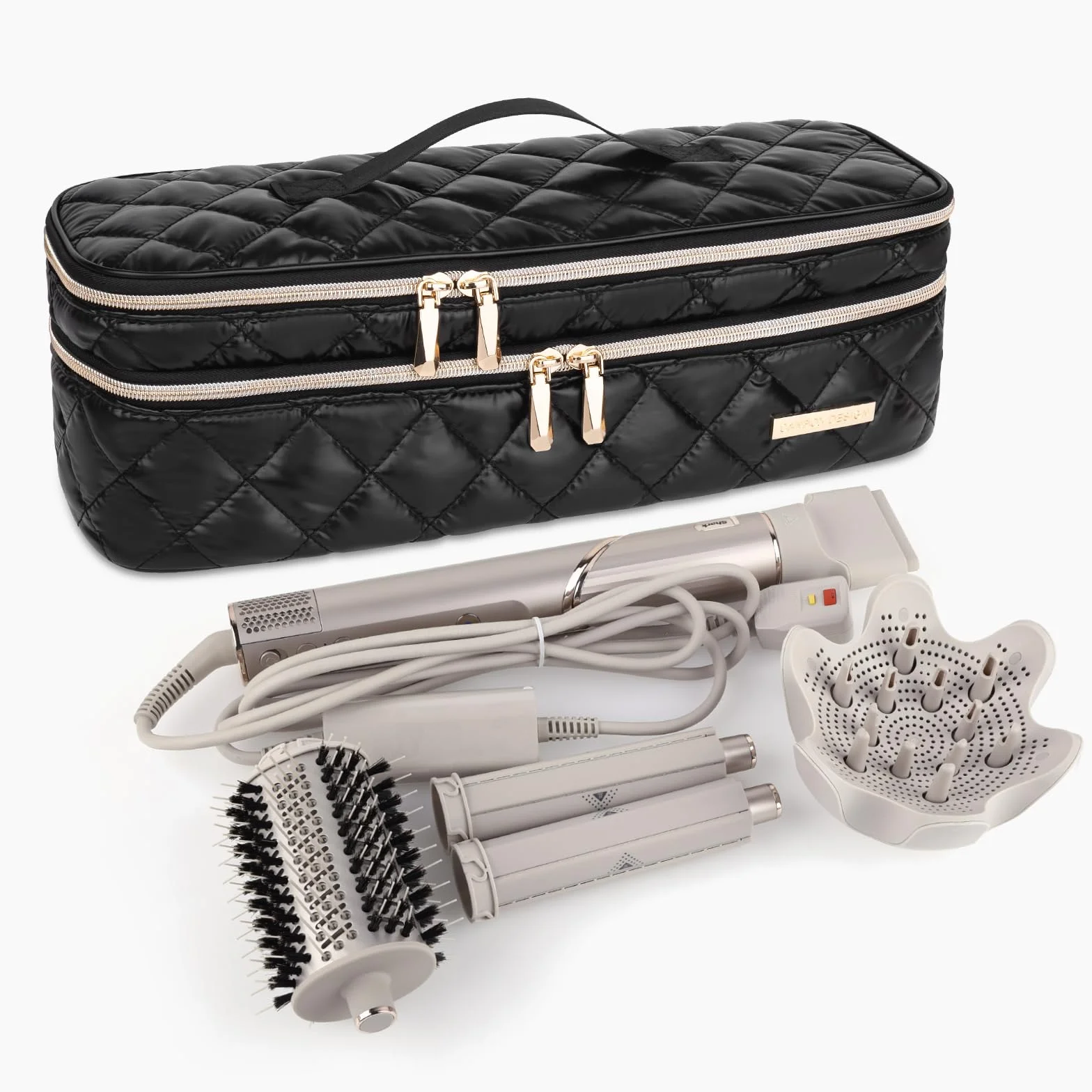 Torba Podróżna do Dyson Airwrap Styler, Szczotka z Ciepłym Powietrzem, Dwuwarstwowa do Przechowywania Włosów, Prostownica, Puszysty Grzebień