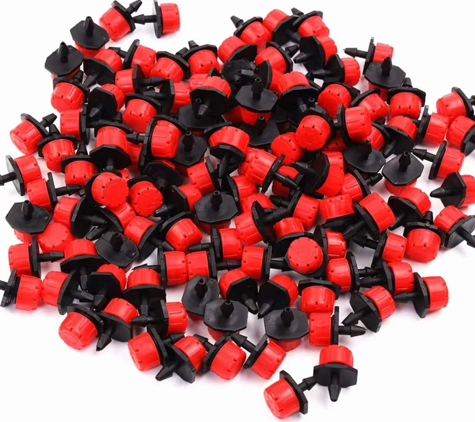 YIQI System nawadniania ogrodu, 100 mikrozraszaczy, 4/7 mm, regulowany, przyjazny dla środowiska, idealny do ogrodu, trawnika, doniczek, tarasów, szklarni, rolnictwa