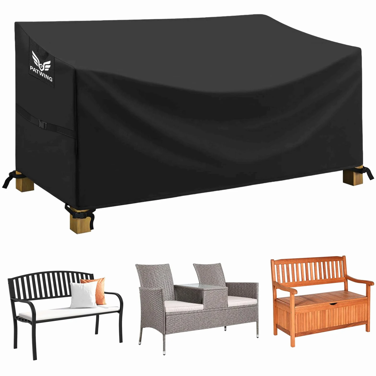 Pokrowiec ochronny na ławkę ogrodową 600D Oxford wodoszczelny UV