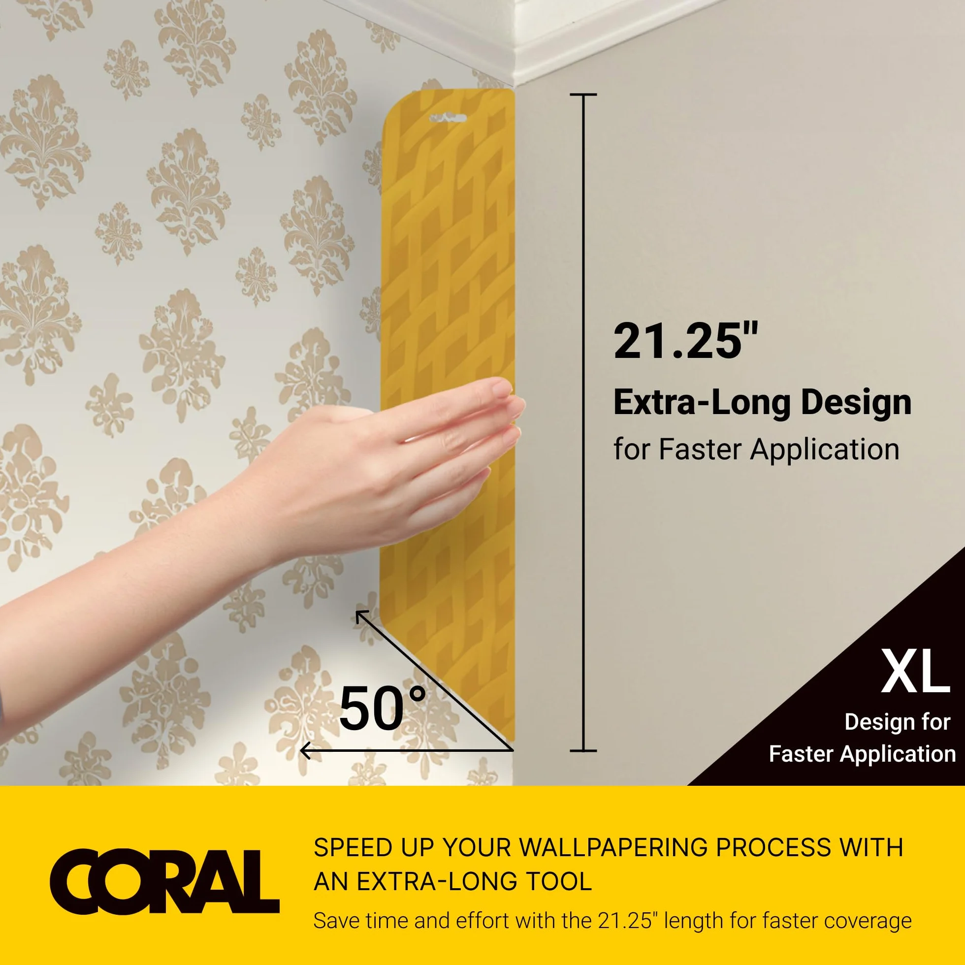 Coral 69502 Paperwiz XL 21-calowe narzędzie do tapet 3 w 1, oryginalne, żółte