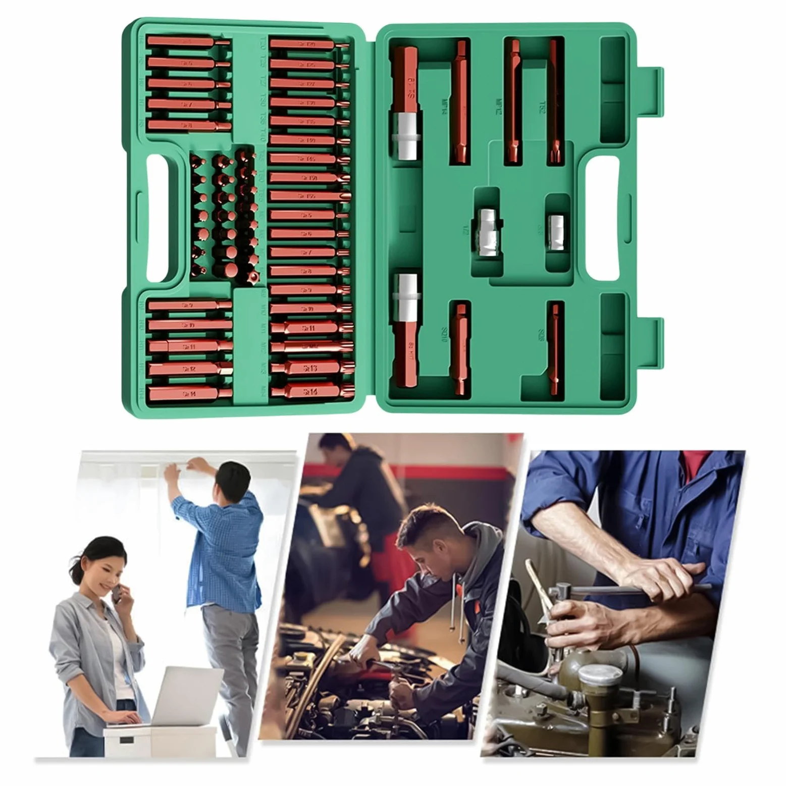 Zestaw Nasad Do Klucza Dynamometrycznego Zestaw bitów i nasadek do naprawy | Zestaw nasadek dynamometrycznych dla mechaników Dla Mechaników, Techników, Do Domowego Warsztatu, Garażu I