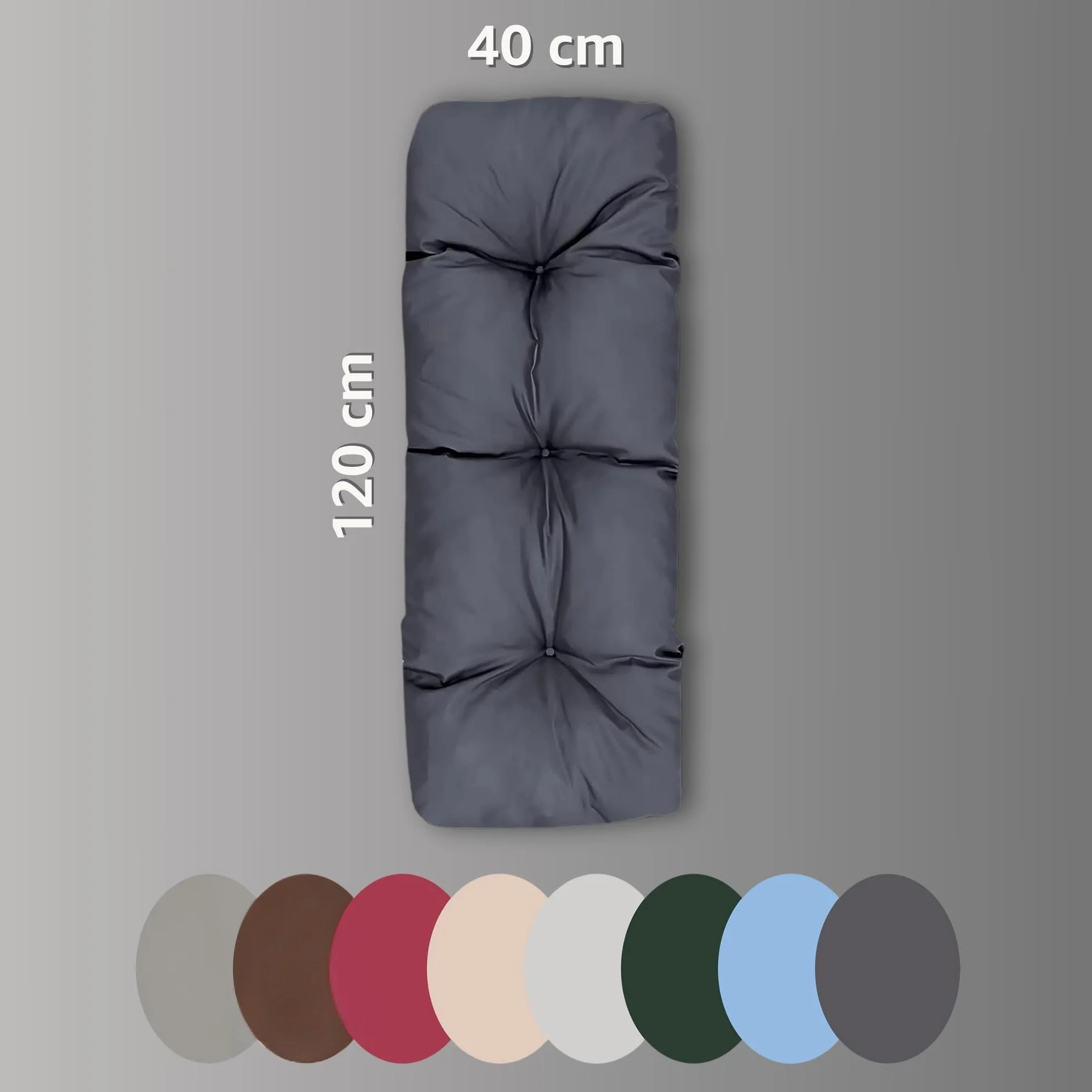 Poduszka ogrodowa na paletę jeans przecierany 40x120 czarny poliester Wigofil