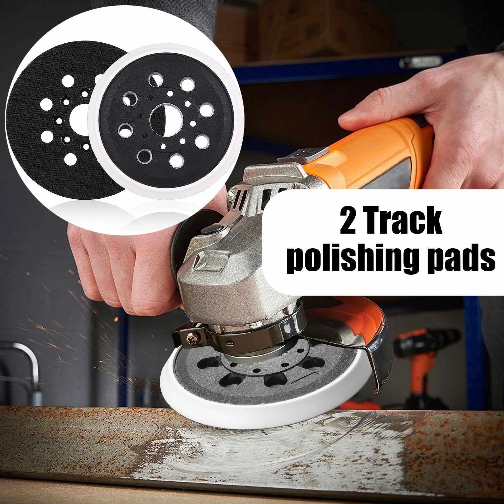 Talerz szlifierski 125 mm do Bosch, talerz szlifierski na rzep 125 mm z hakiem i pętelką, 8 otworów, płyta szlifierska, kompatybilna z Bosch Pex 220 A, Gex 125-1 Ae, Skil 7402/7490 do szlifierek