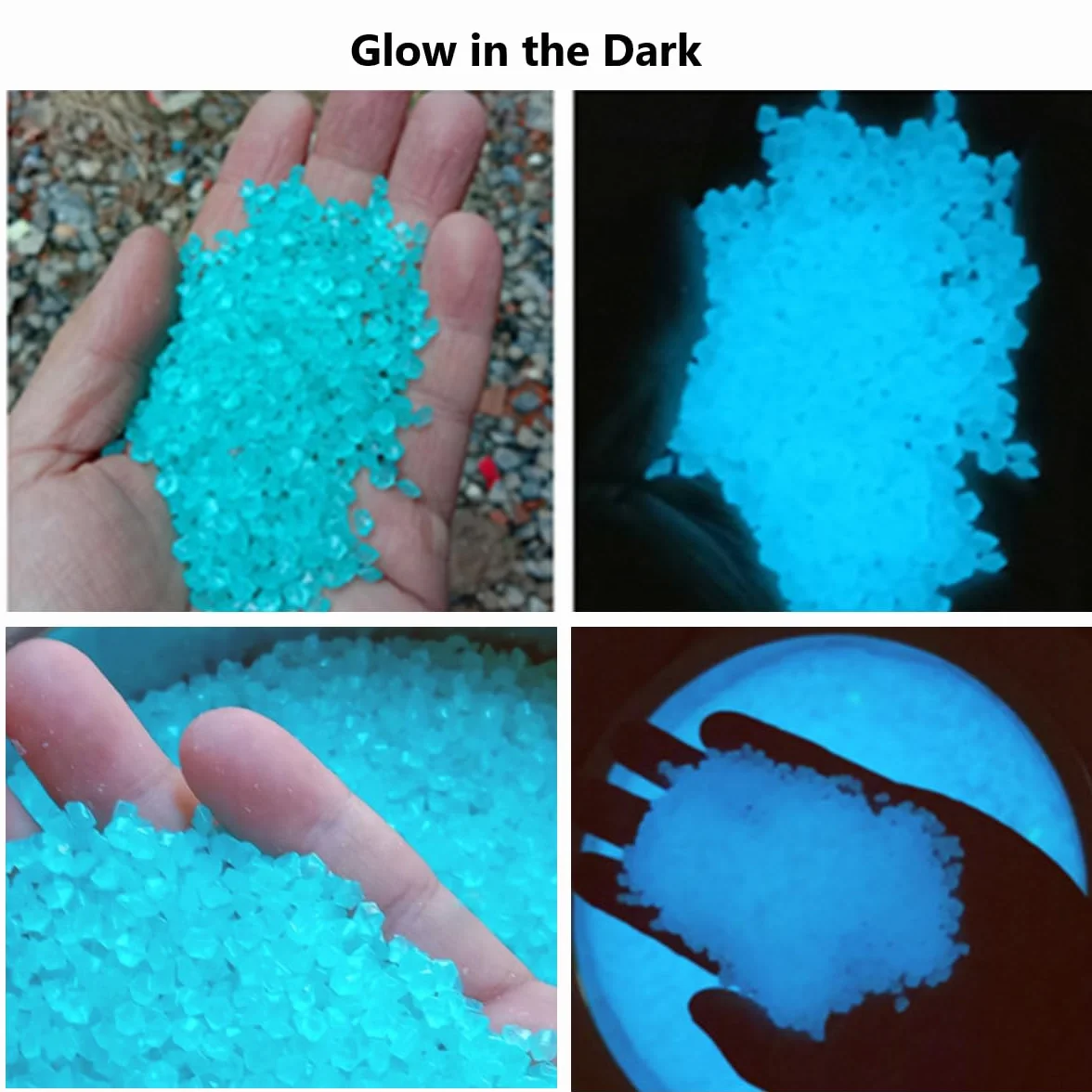 Niebieski Świecący Piasek Fluorescencyjny 3-5 mm 150g do Akwarium Dekoracyjny