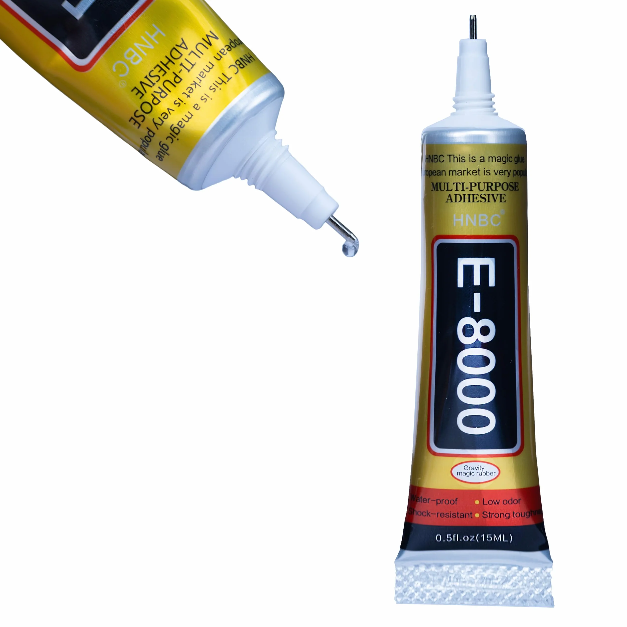 E-8000 – uniwersalny klej, 15 ml, półprzezroczysty, twardość 70-85A, utwardzanie 3-8 godzin, naprawa elektroniki, biżuterii i modelarstwa, klej