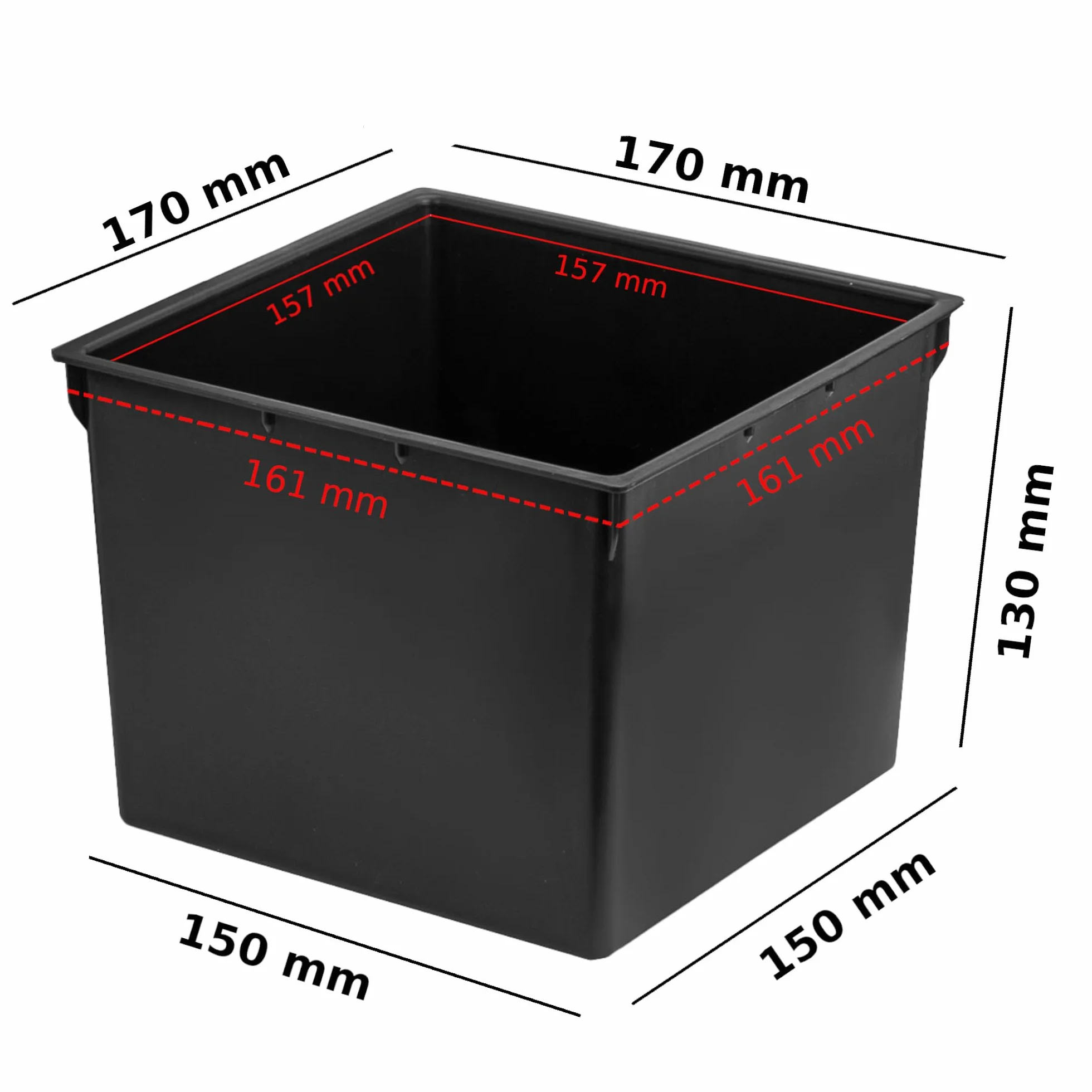 Prosperplast Wymienna kwadratowa doniczka 17x17 cm 3 l czarna