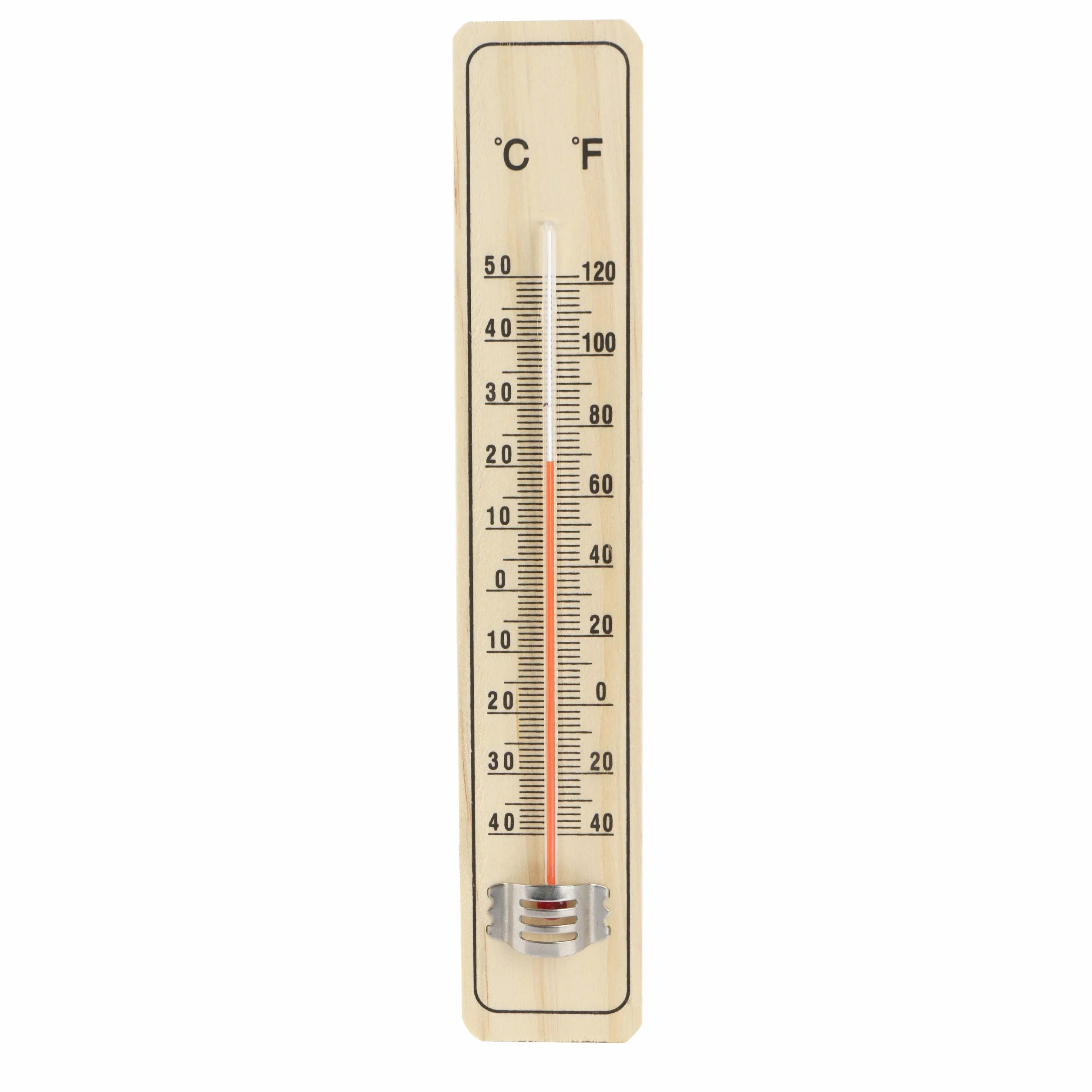 Termometr drewniany zewnętrzny wewnętrzny -40 +50°C 20,5x4x0,8 cm na wieszak
