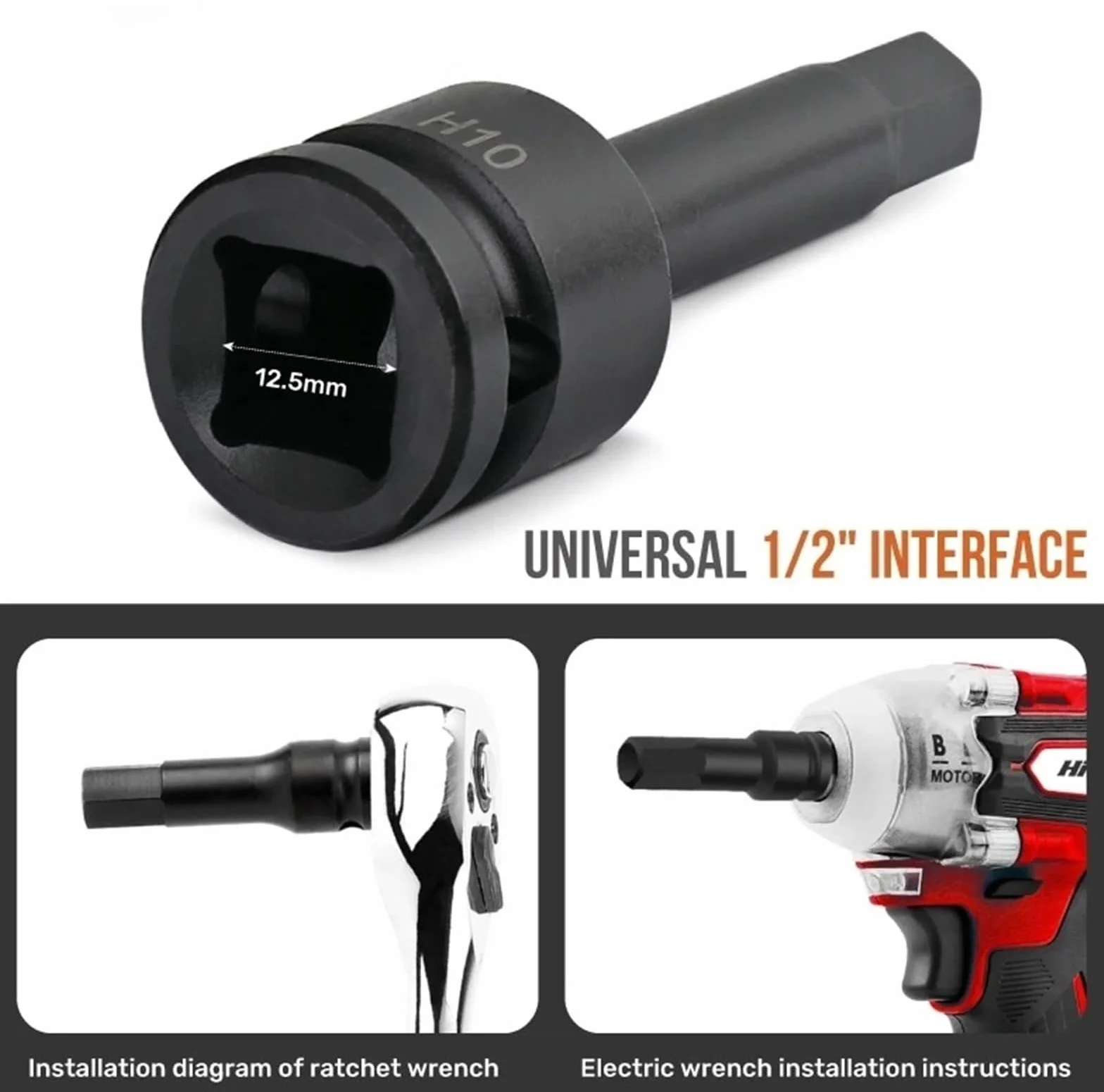 Zestaw kluczy grzechotkowych, Zestawy nasadek udarowych Torx Star 1/2" Zestaw adapterów przedłużających do kluczy elektrycznych(Torx)
