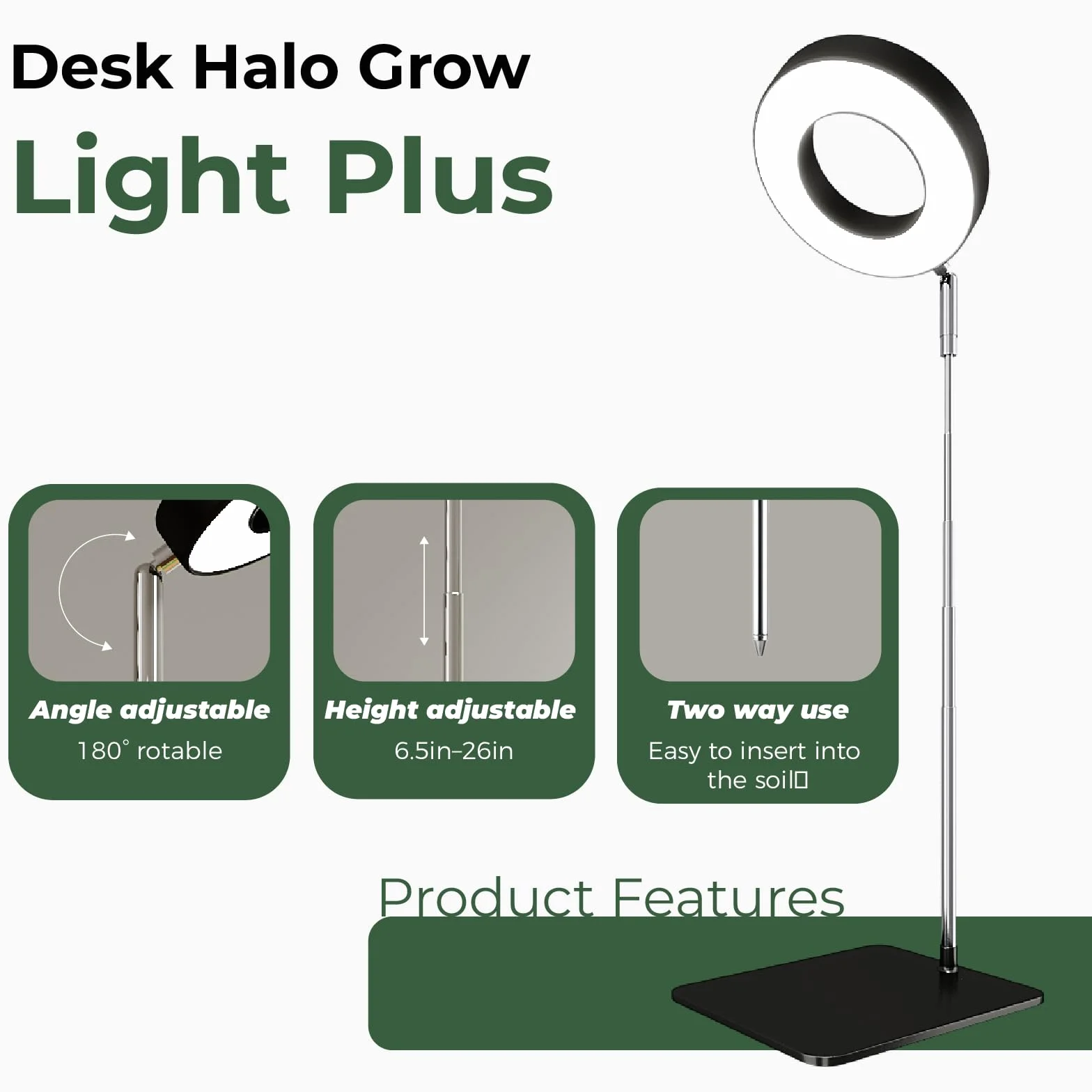 Bamworld Lampa do uprawy roślin LED pełne spektrum 8W regulowana wysokość