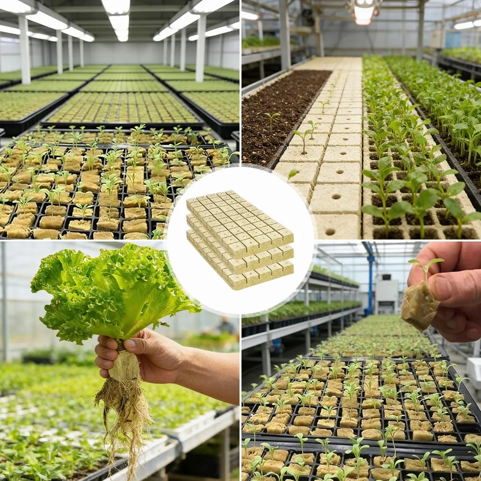 Kostka z wełny mineralnej 2,5 x 2,5 x 2,5 cm 150 sztuk do uprawy sadzonek