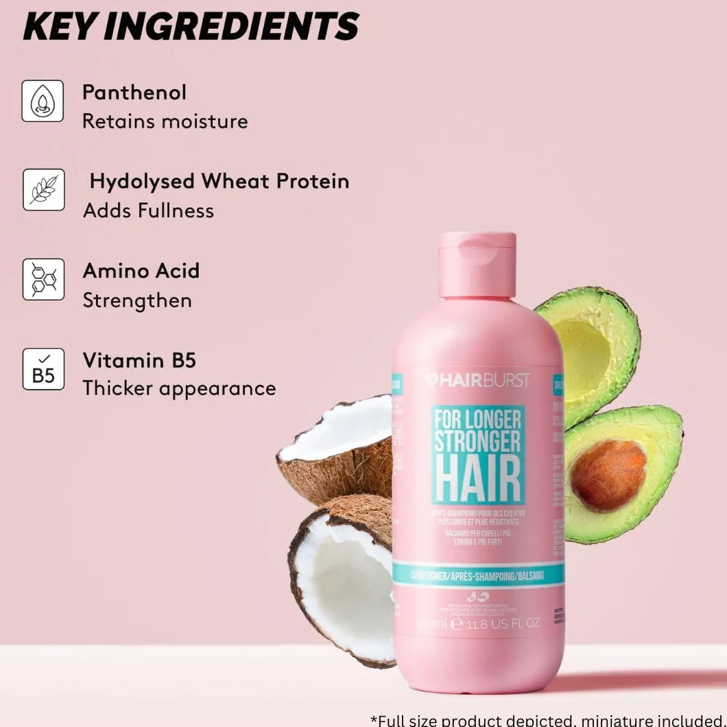 HAIR BURST Odżywka Podróżna dla Kobiet - Wakacyjna Odżywka przeciw Wypadaniu Włosów i Przerzedzaniu - Wspomaga Zdrowy Wzrost Włosów - Pomaga Uzyskać Piękne, Długie Włosy - Mini