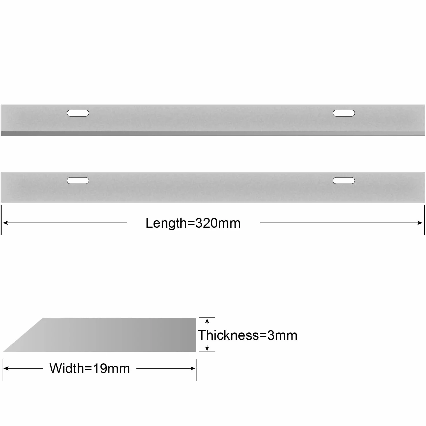 2 szt. noży strugarskich DW733 HSS 320x19x3 mm do strugarki stolarskiej TYPE2