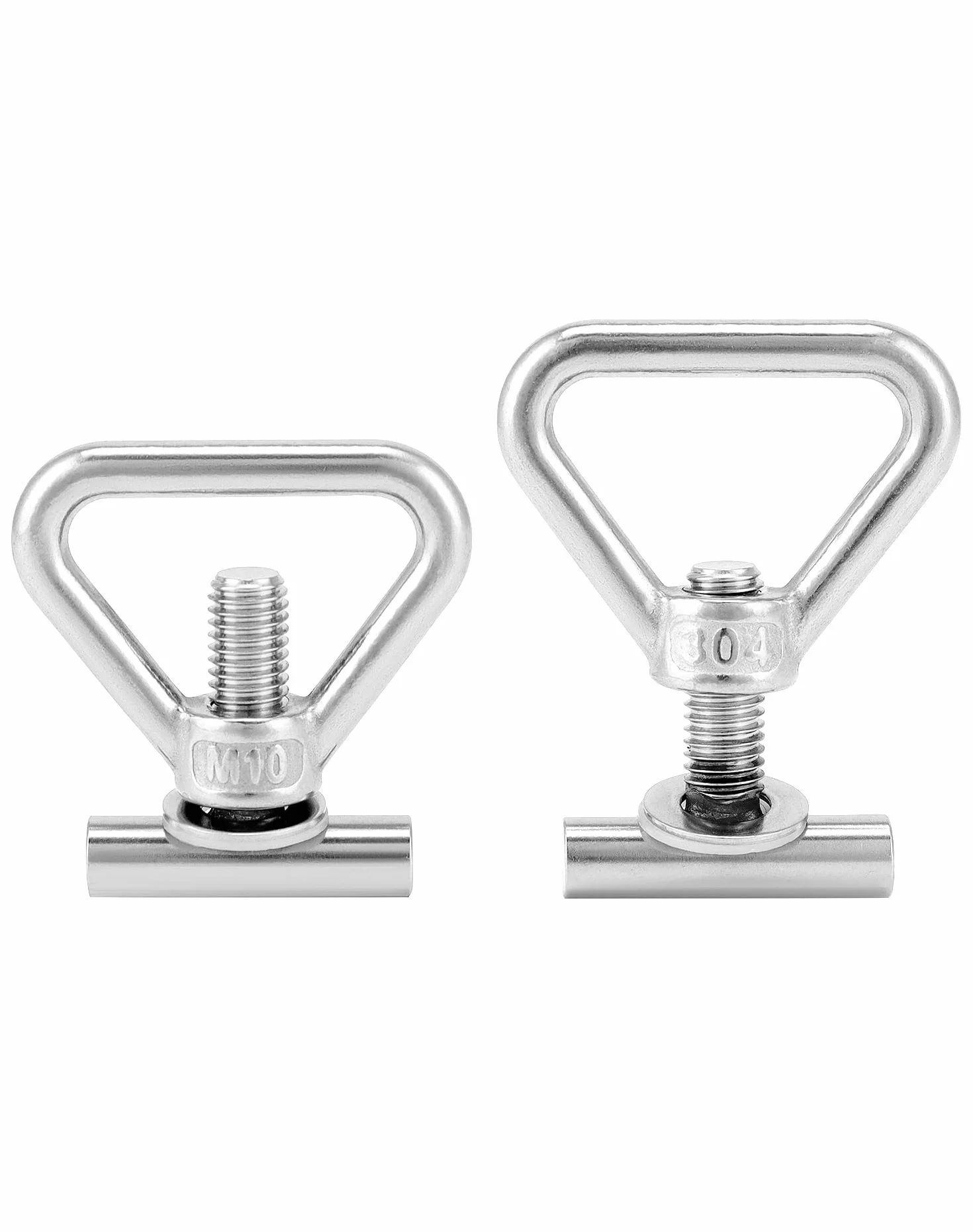 QWORK® 4szt. Ucha mocujące M10 do mocowania ładunku, nakrętki trójkątne ze stali nierdzewnej 304 ze śrubami do VW T5 T6, nośność 100 kg