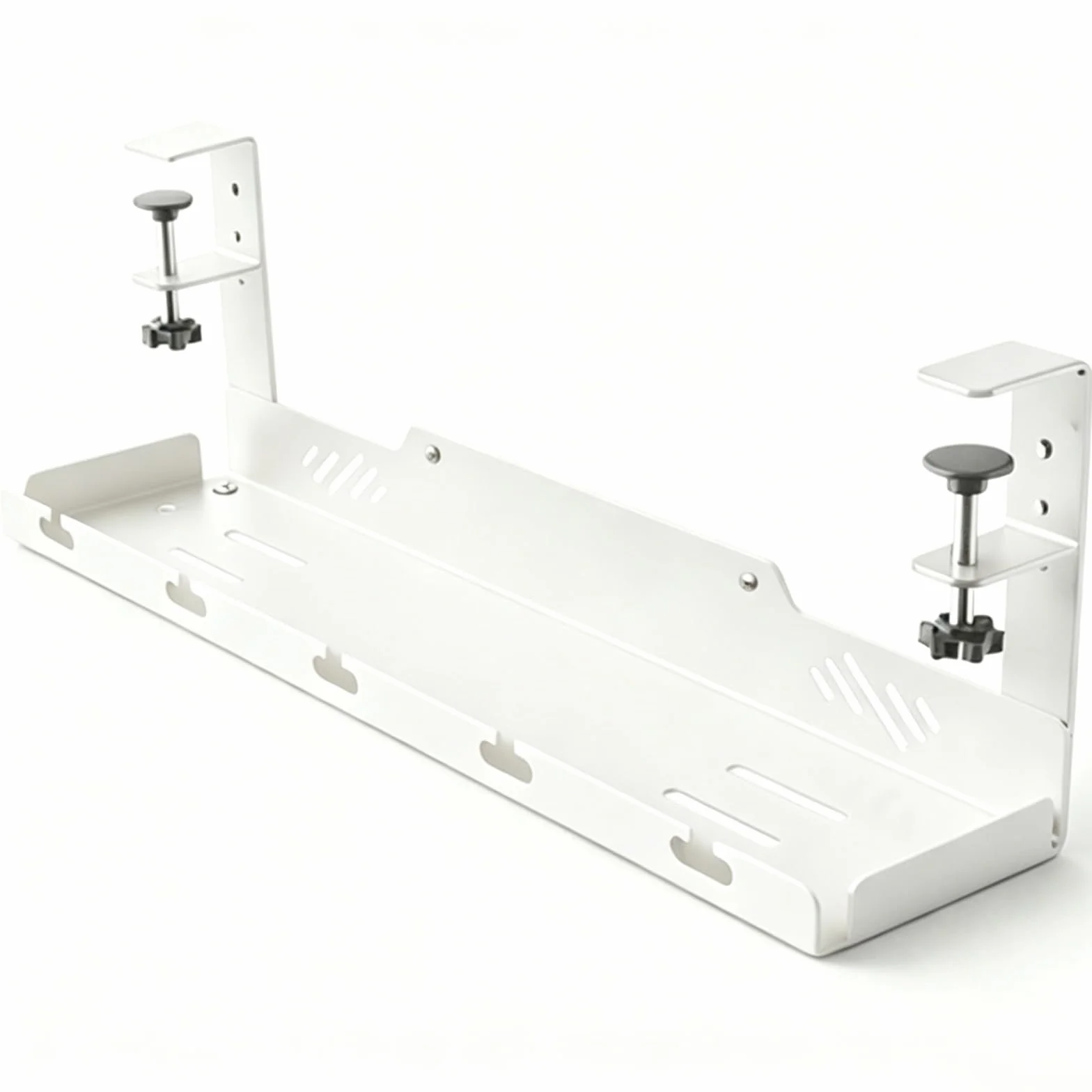 Organizer Kabli Pod Biurko Bez Wiercenia, Zarządzanie Kabli do Gaming Desk i Home Office, Pasuje do 1-4,5cm(White)