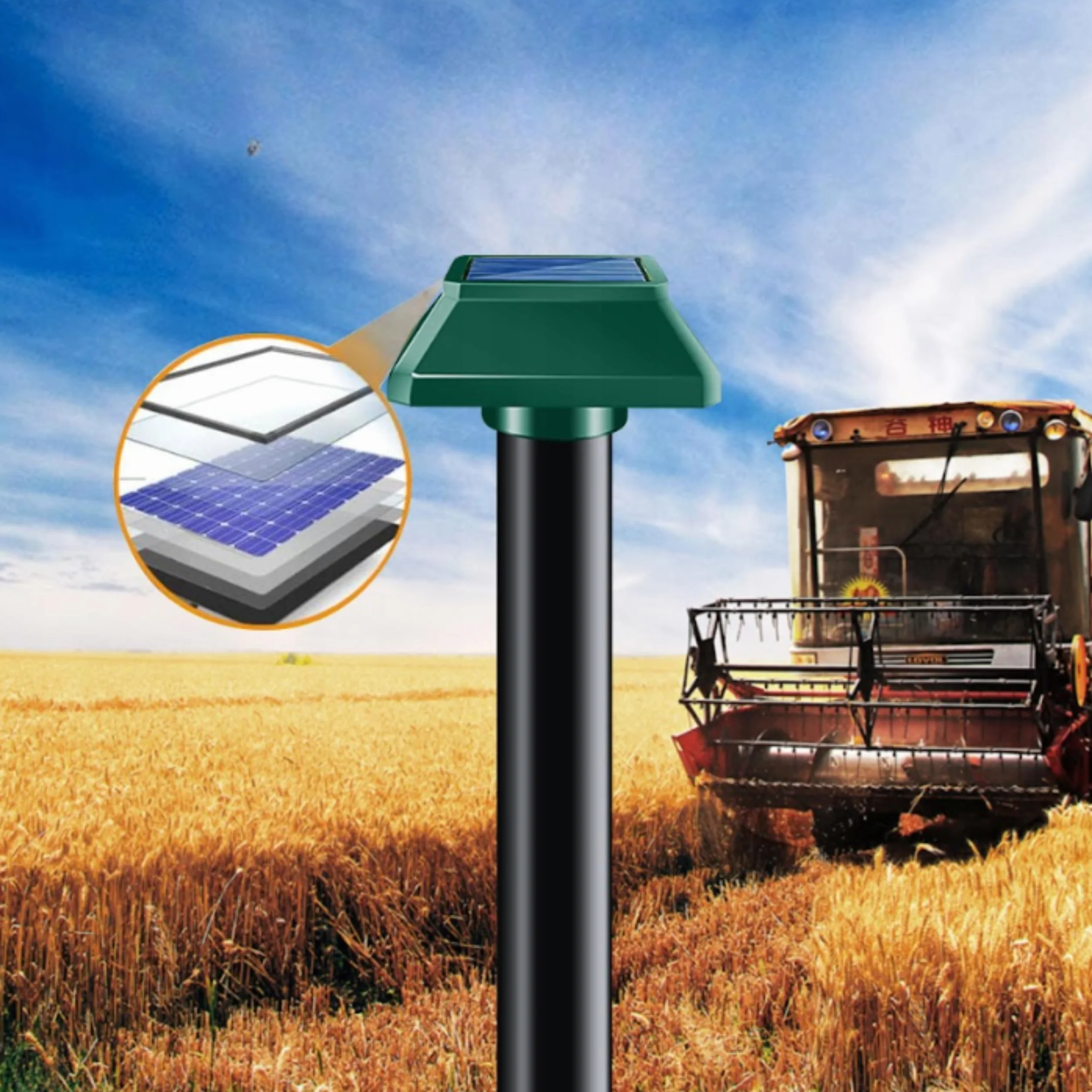 KRUMAD Solarny odstraszacz kretów i gryzoni 2 sztuki ultradźwiękowy wodoodporny z wibracjami